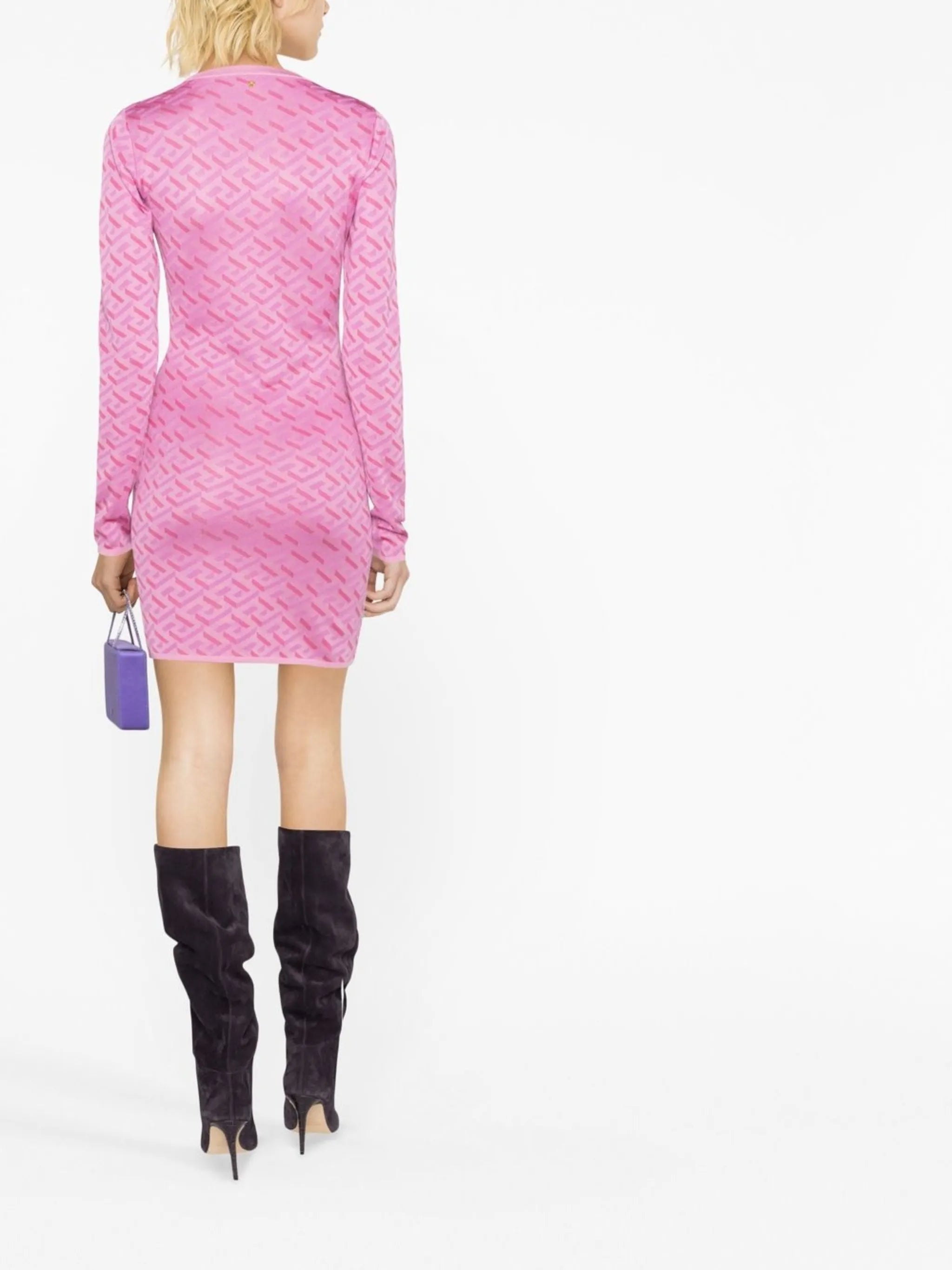all-over logo-print knit dress