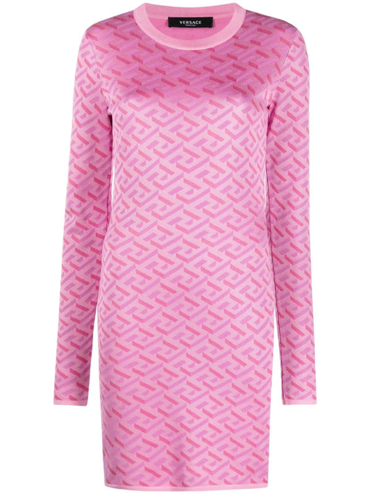 all-over logo-print knit dress