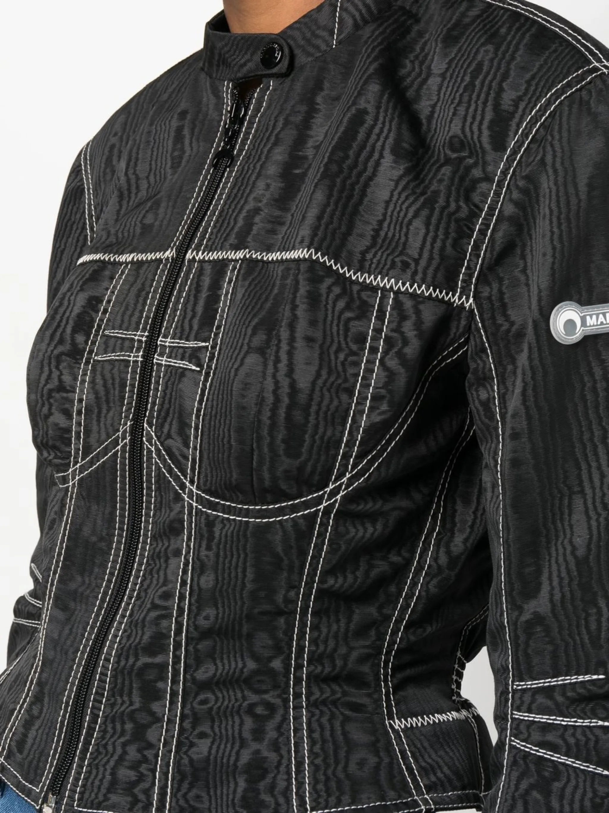 moiré-effect fitted jacket
