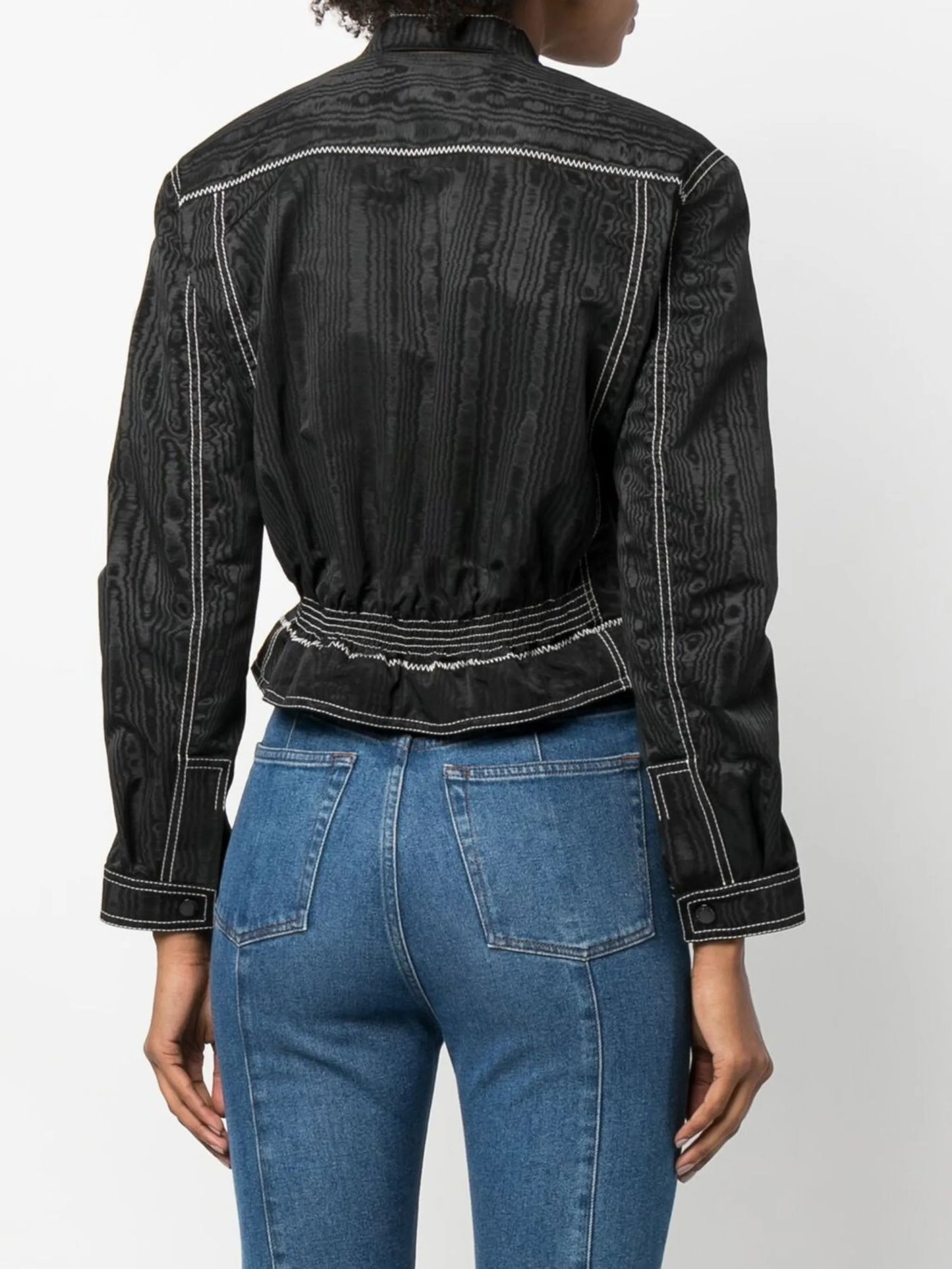 moiré-effect fitted jacket
