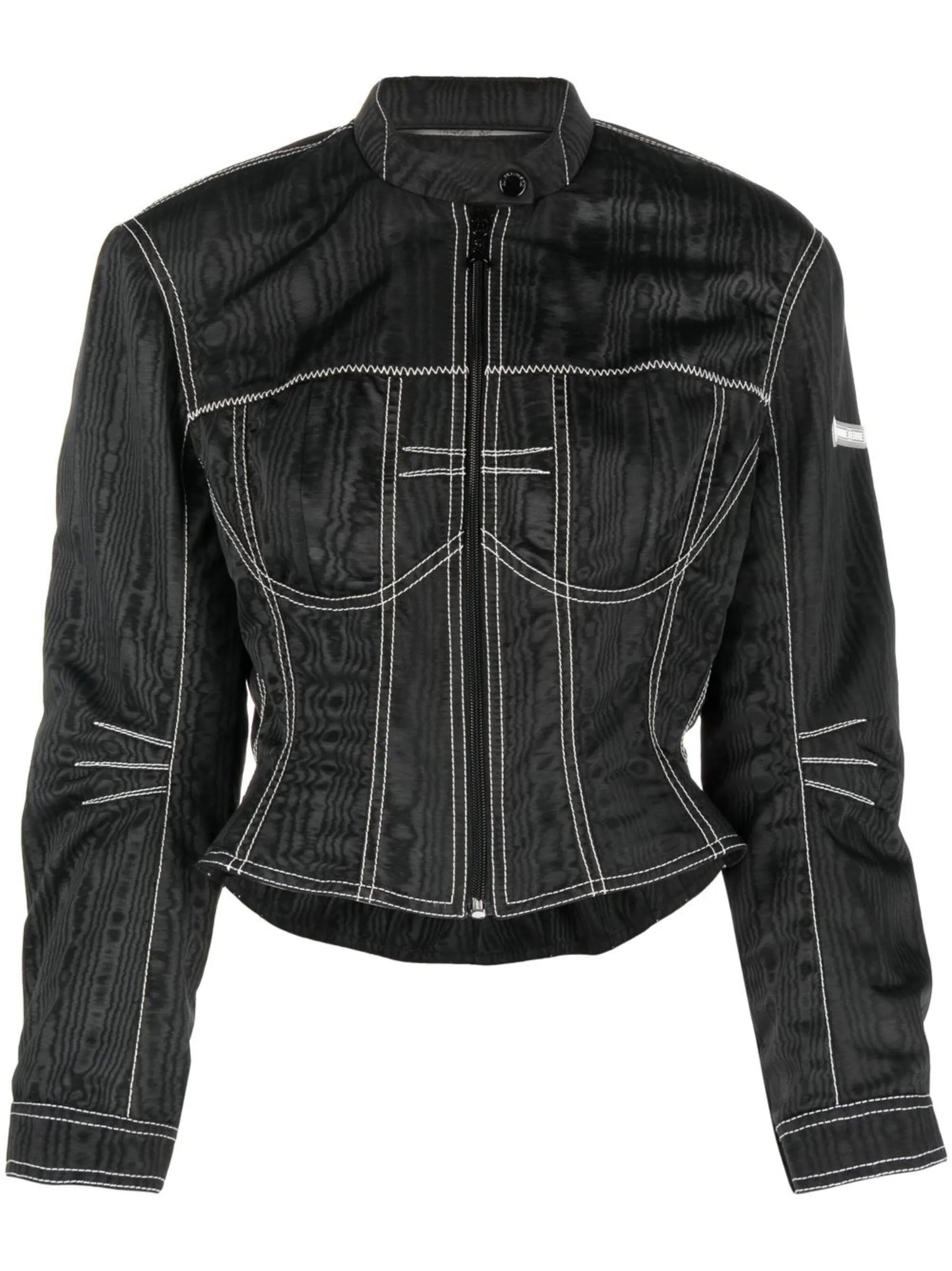 moiré-effect fitted jacket
