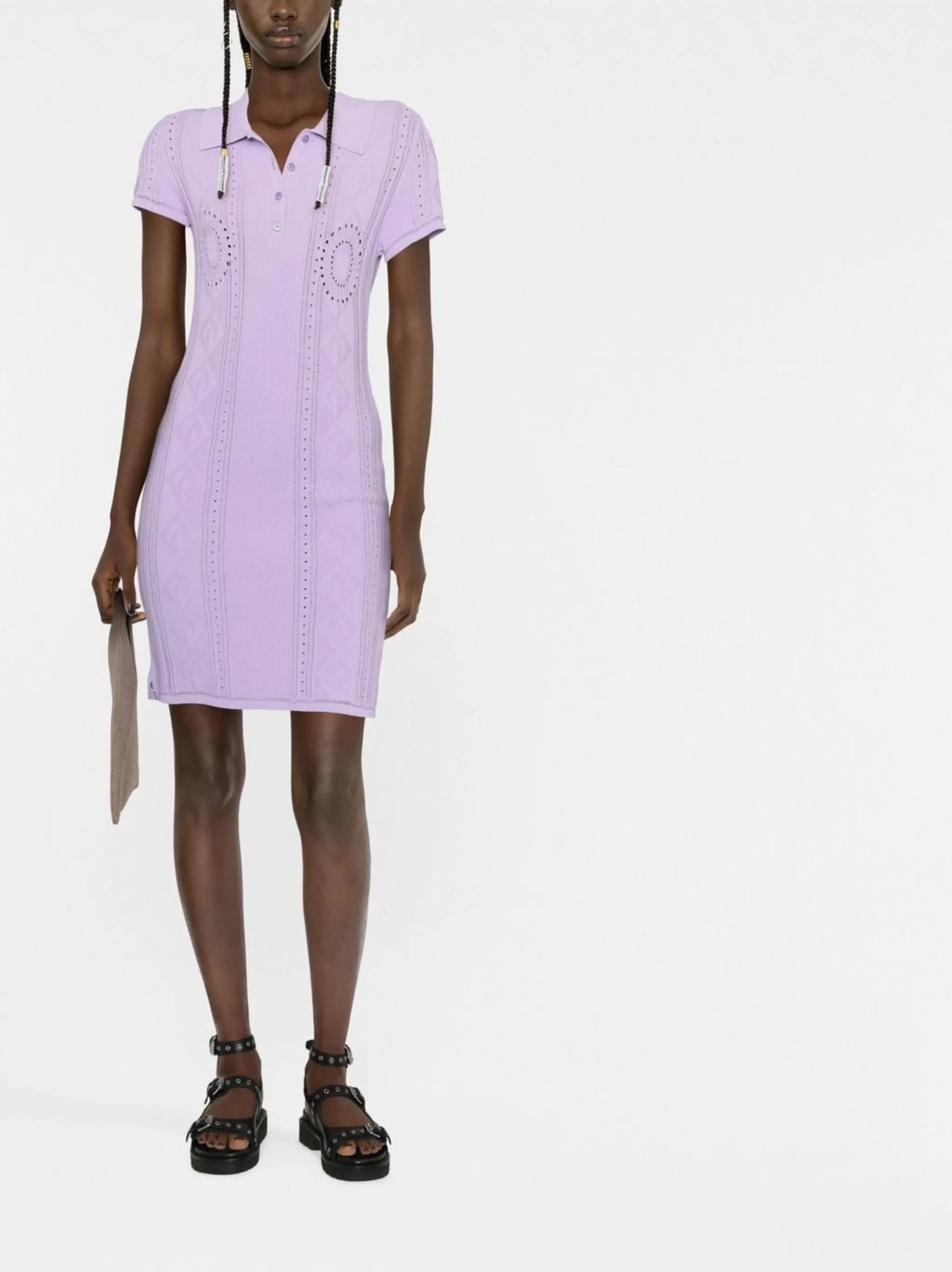 pointelle-knit tennis dress
