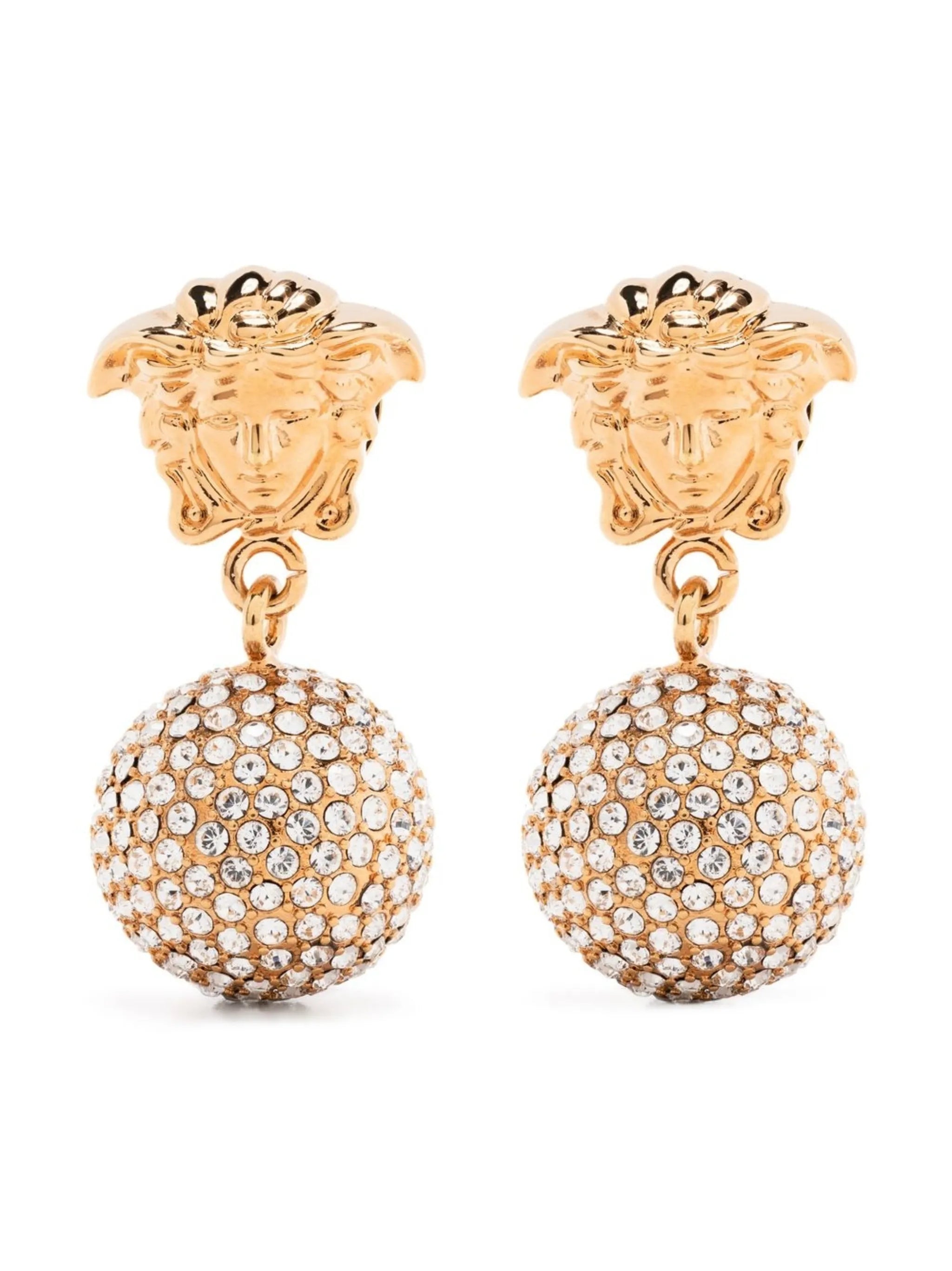 Medusa crystal-embellished earrings