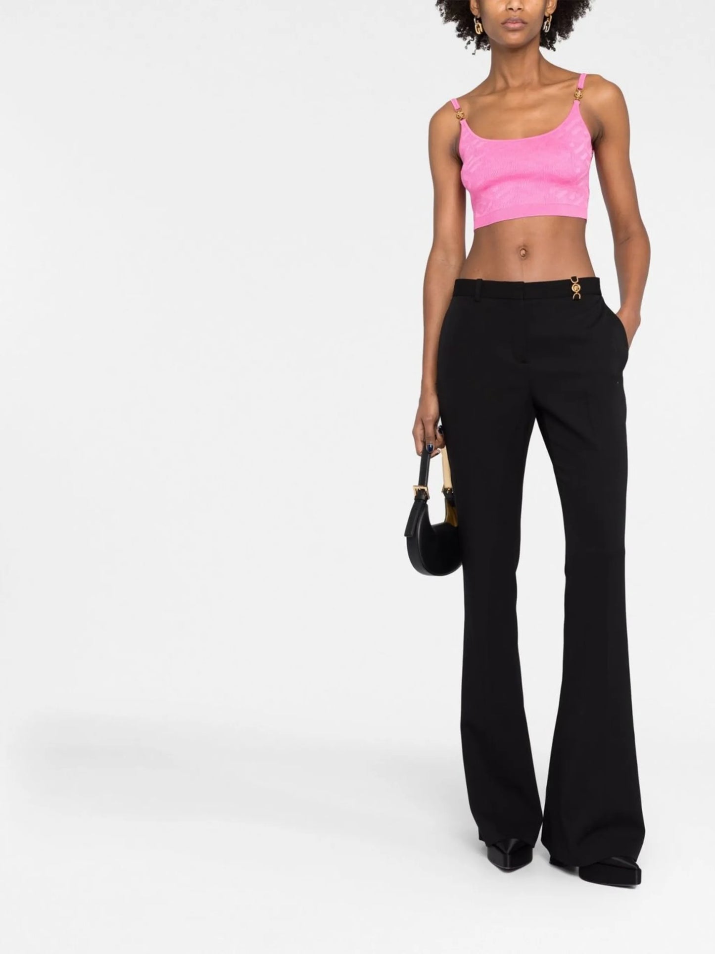 Medusa-plaque flared trousers