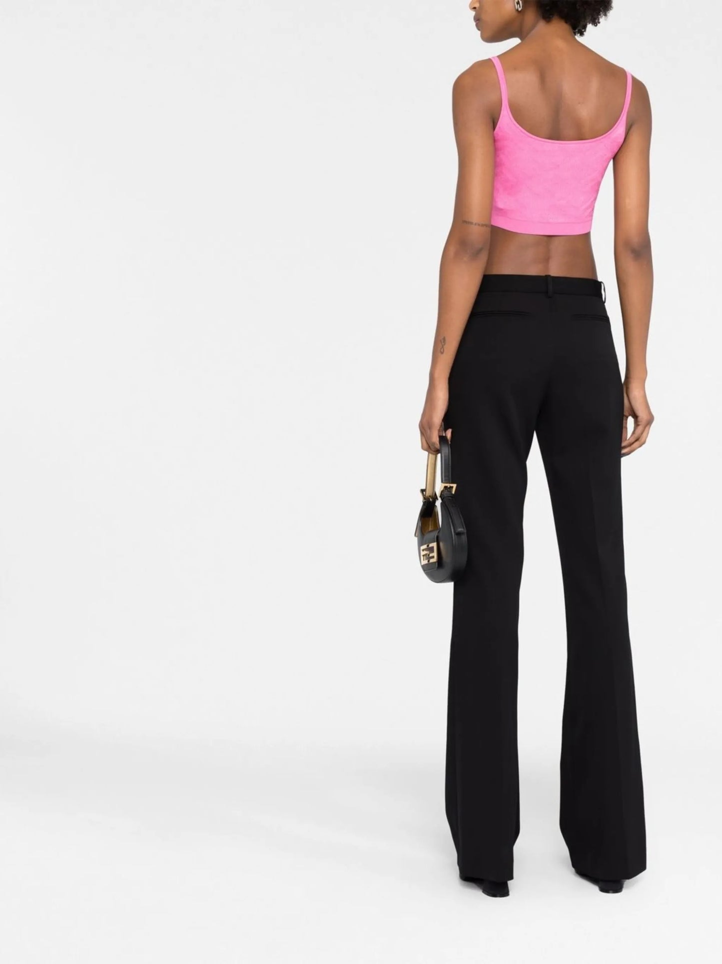 Medusa-plaque flared trousers