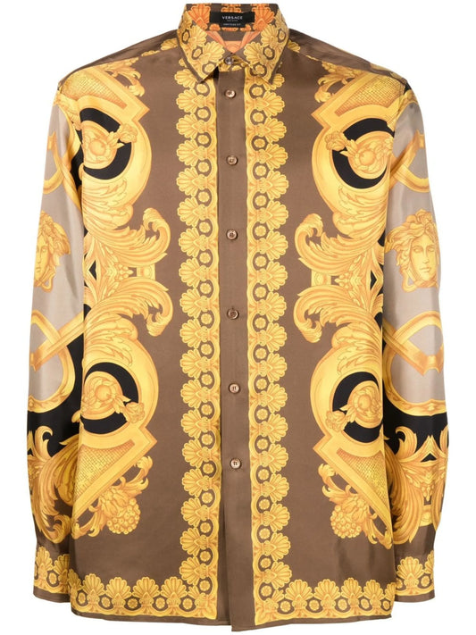 baroque-pattern print shirt