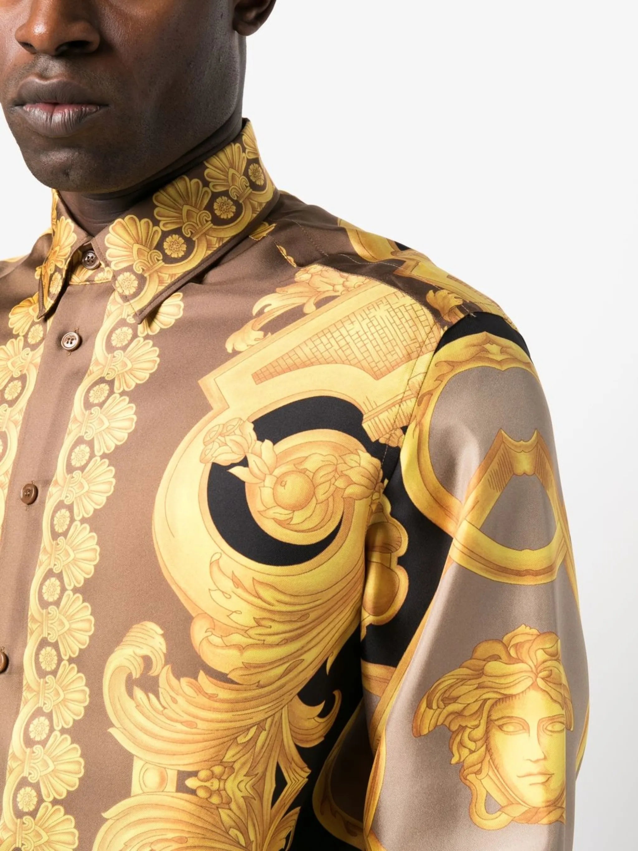 baroque-pattern print shirt