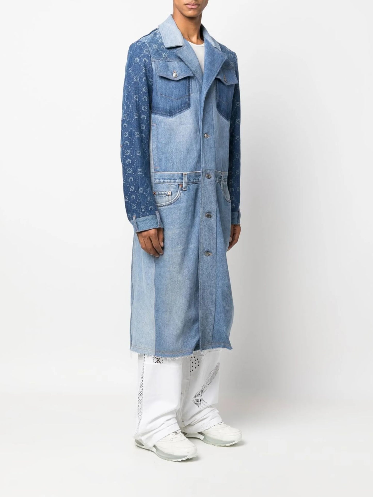 patchwork denim coat