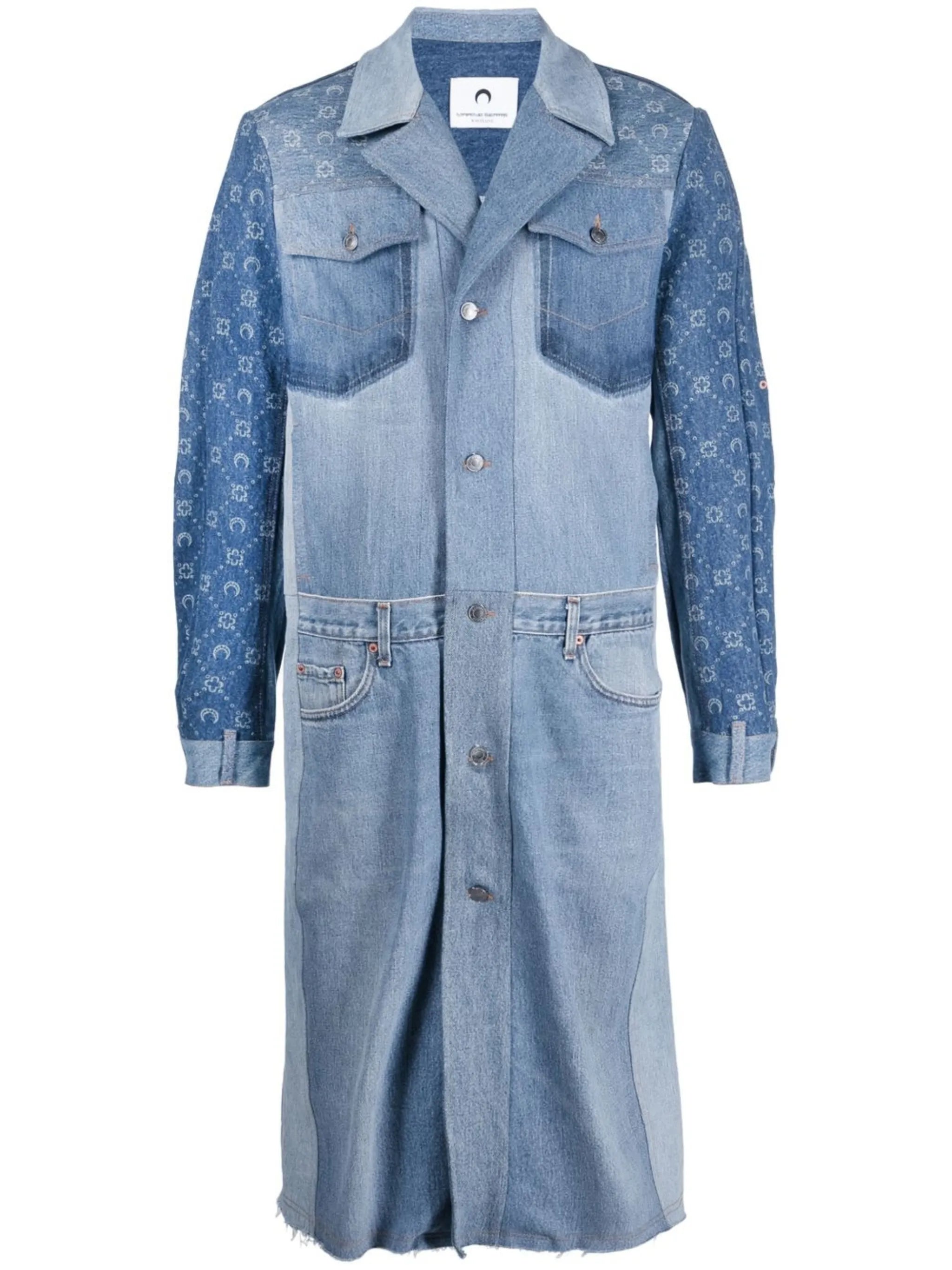 patchwork denim coat