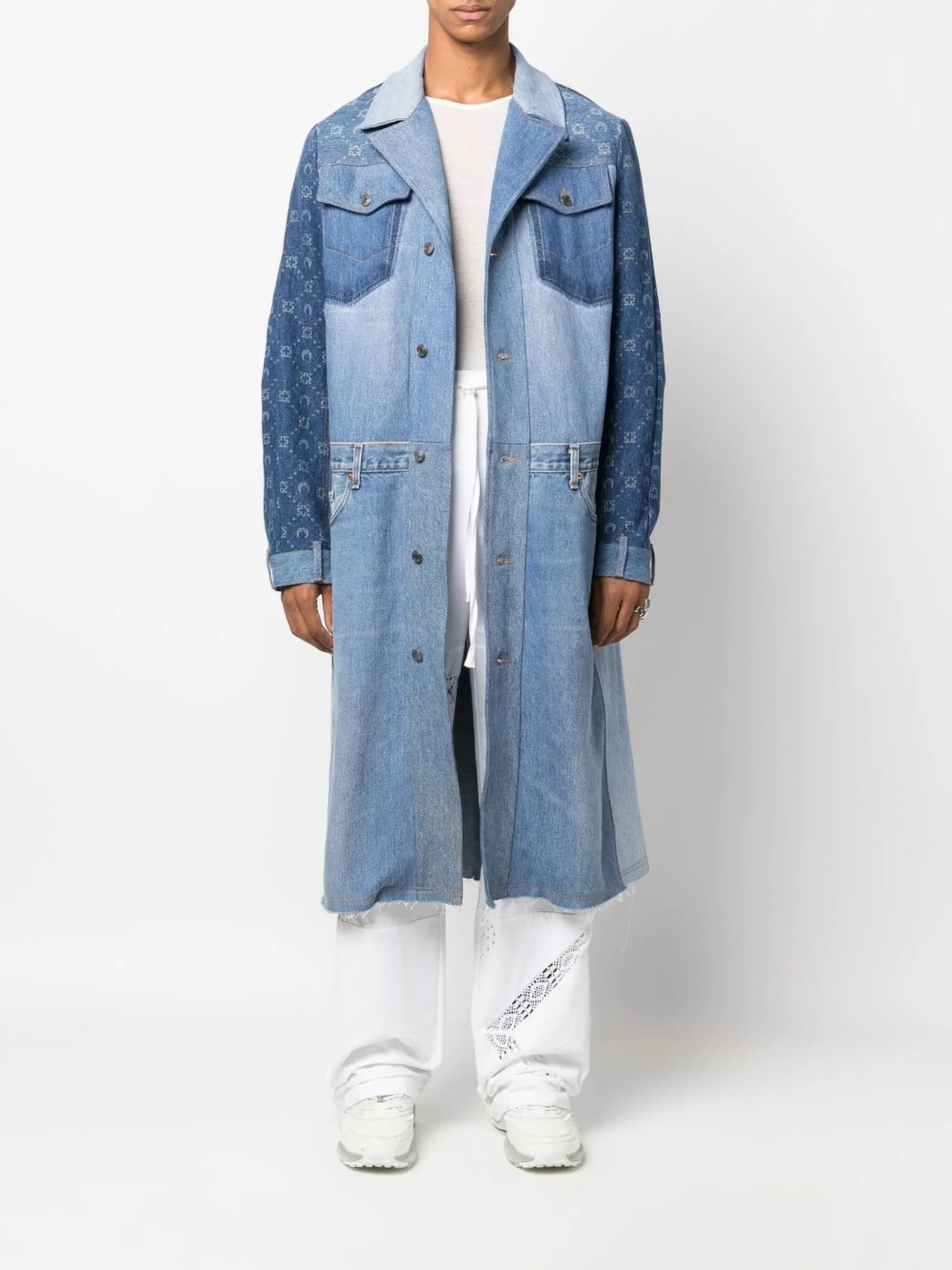 patchwork denim coat