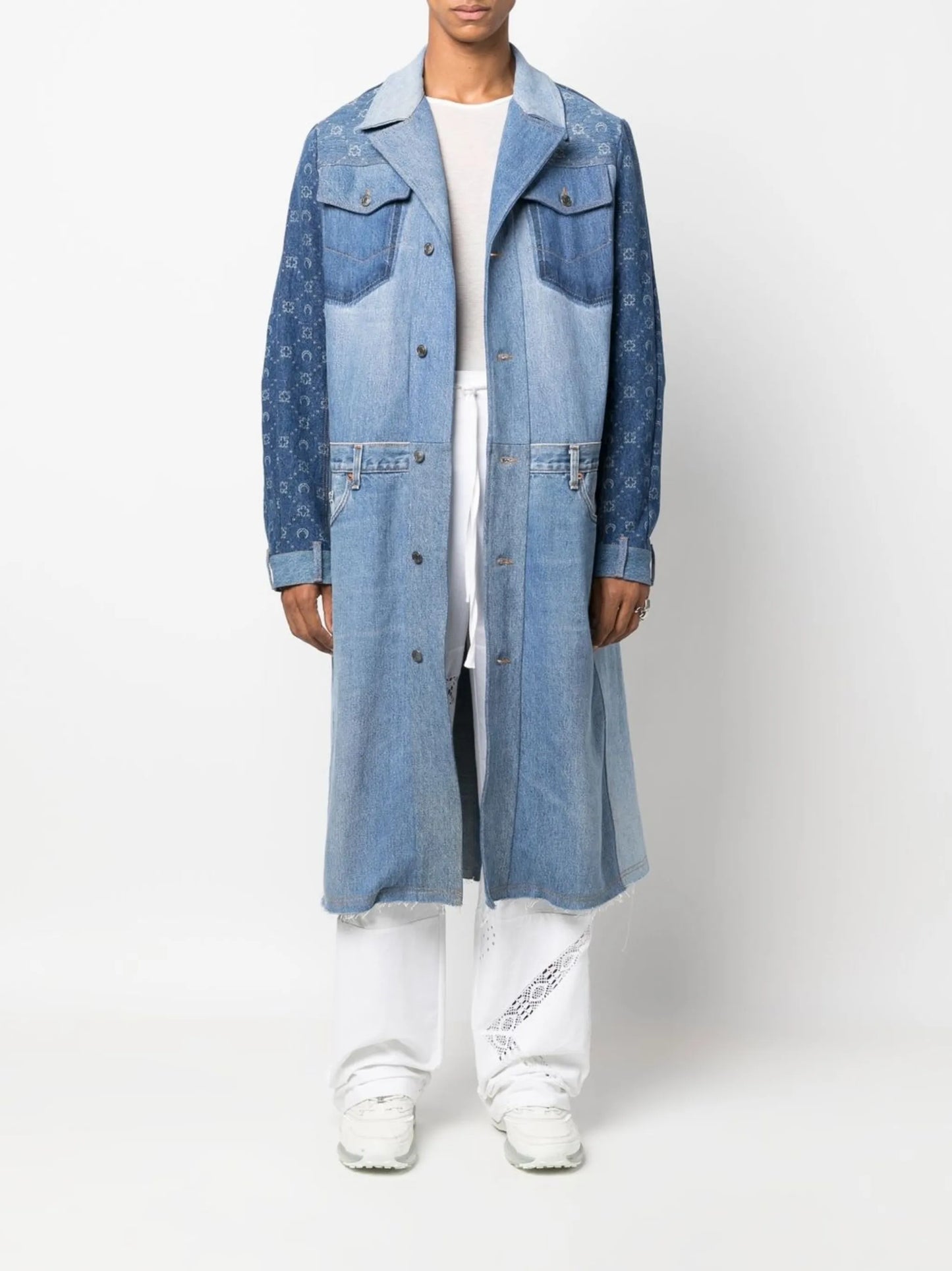patchwork denim coat