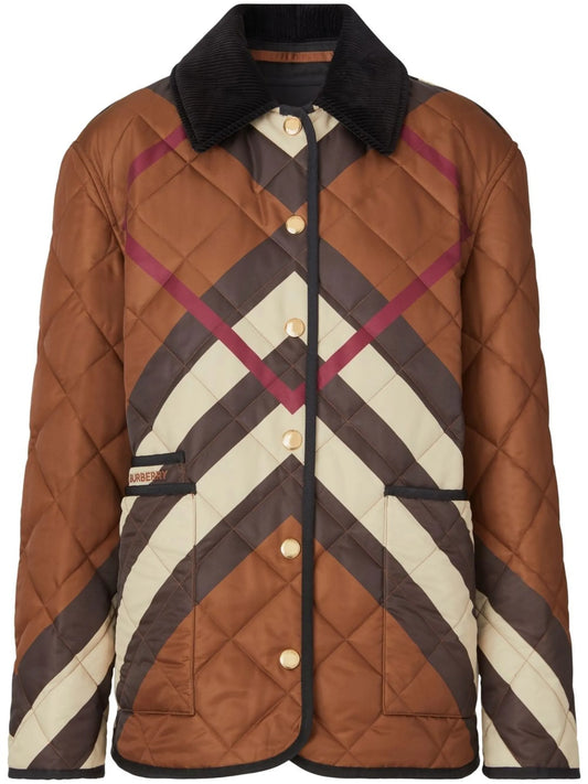chevron check quilted jacket