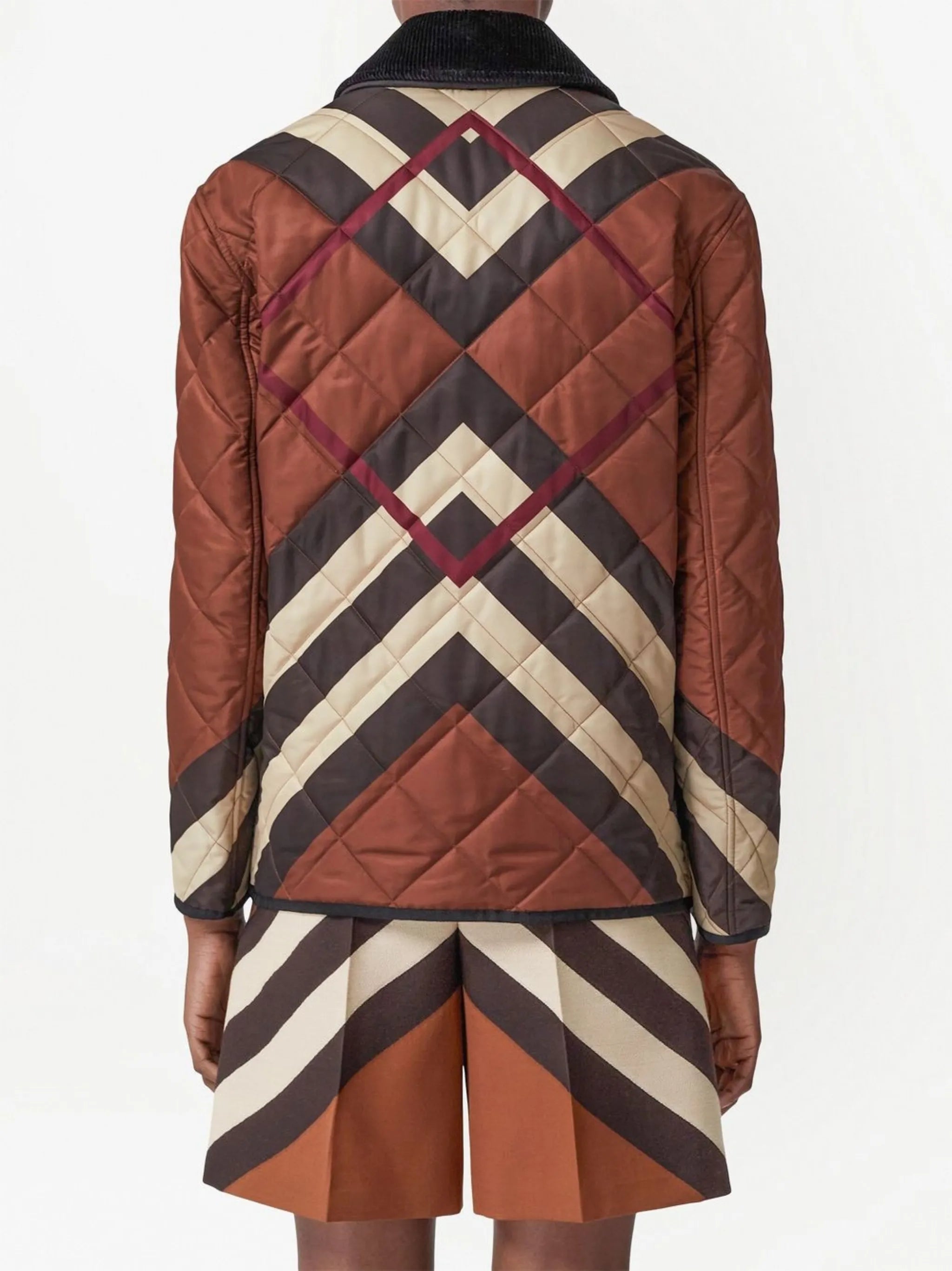 chevron check quilted jacket
