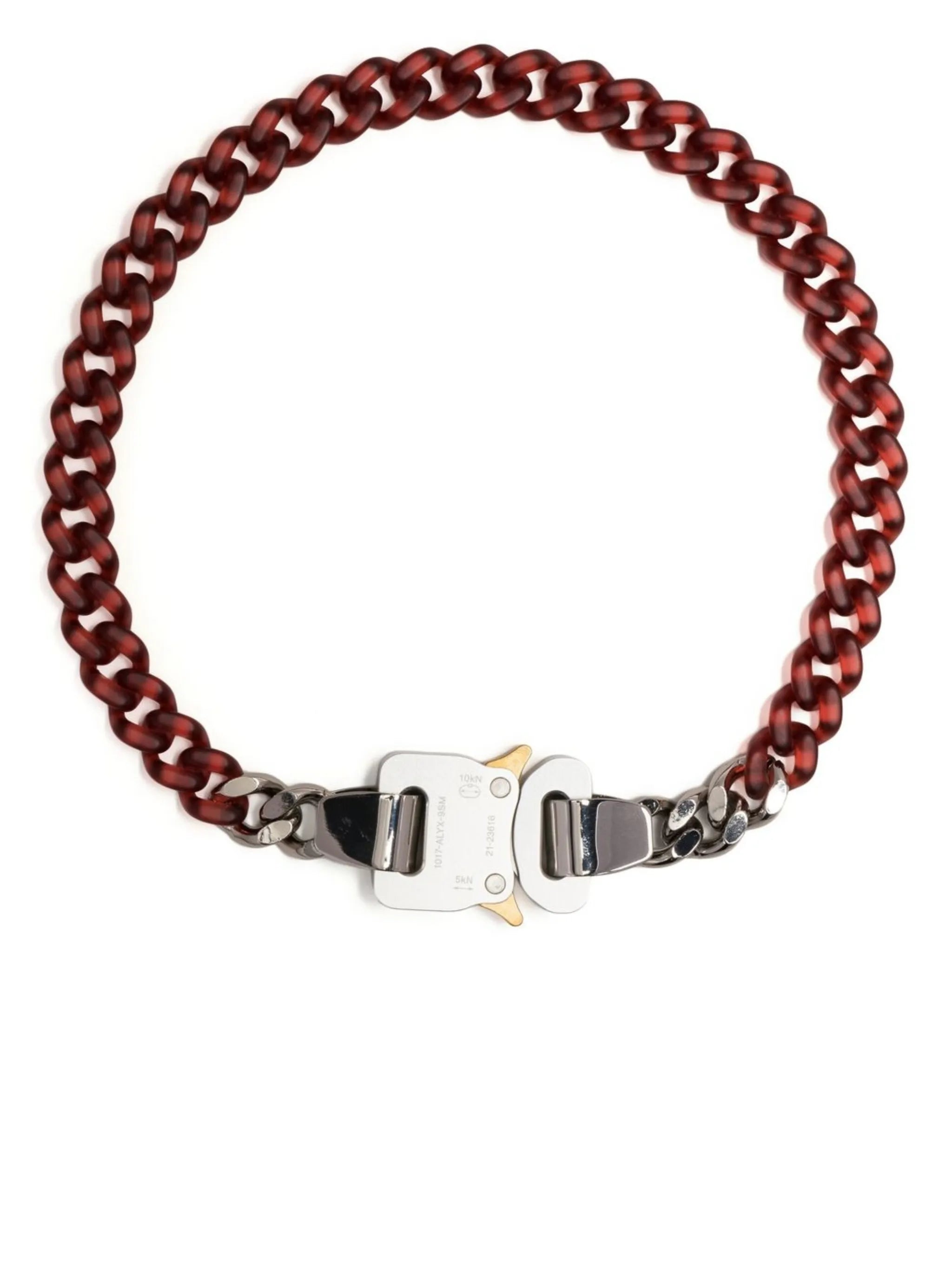 transparent chain-link buckle necklace