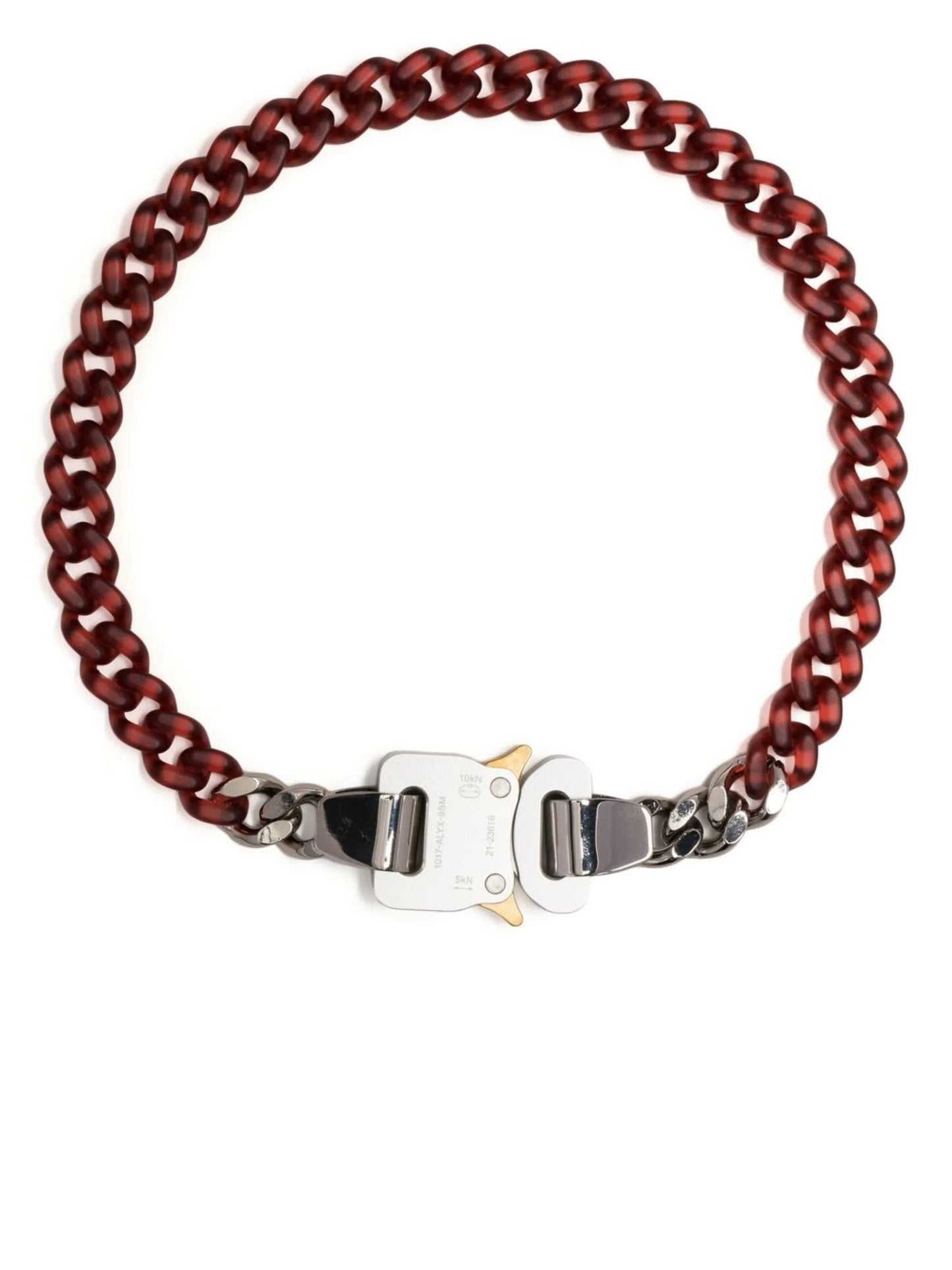 transparent chain-link buckle necklace