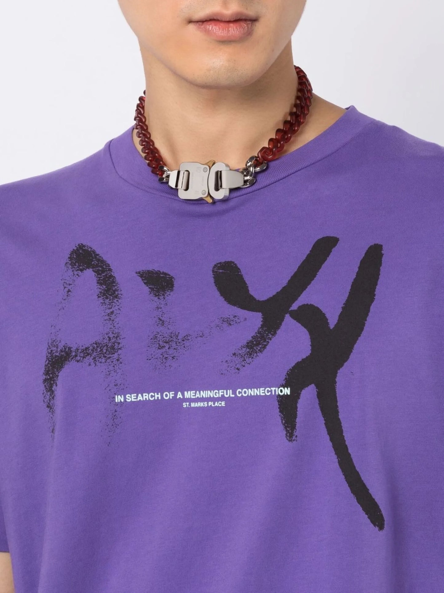 transparent chain-link buckle necklace