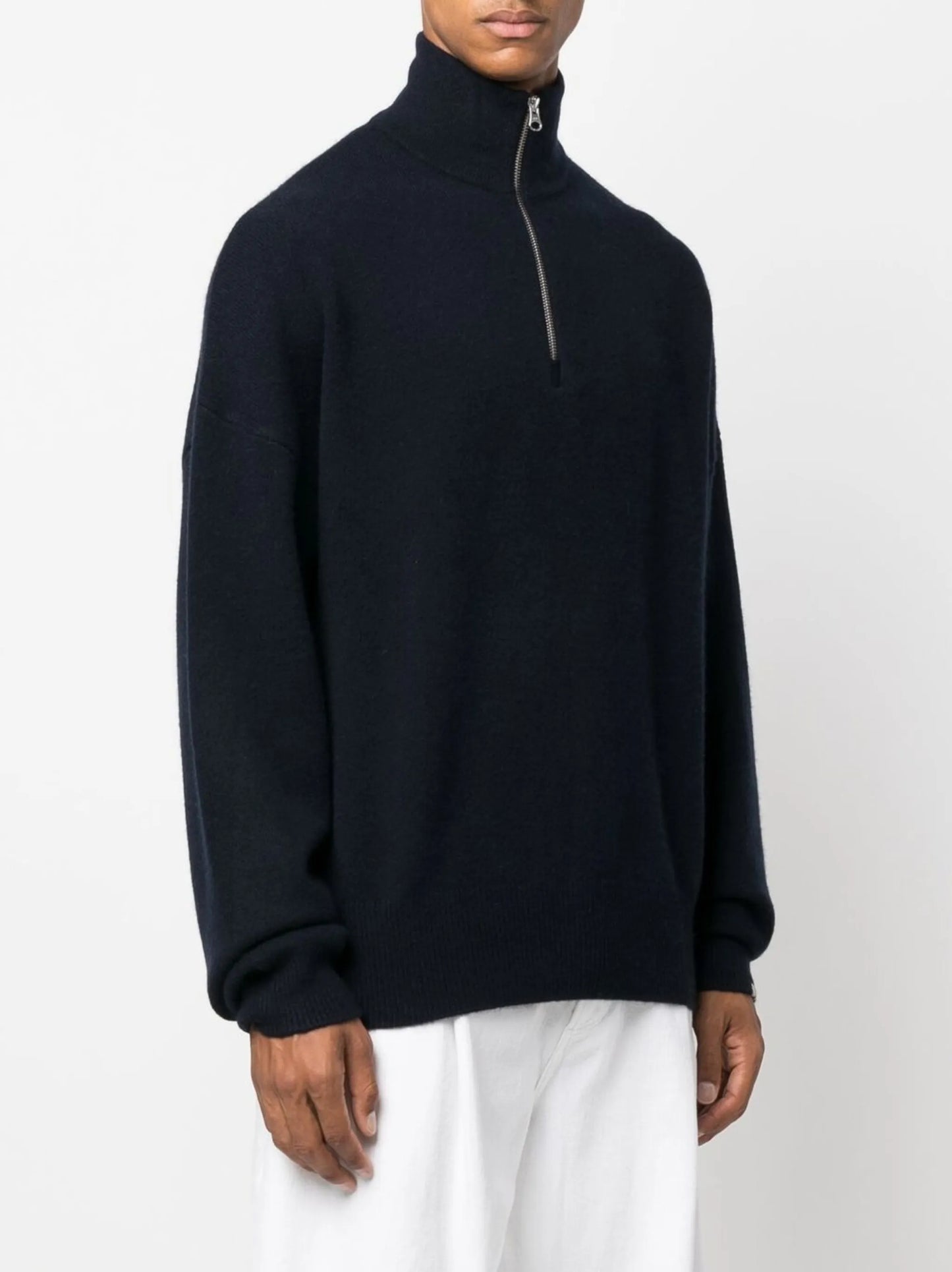 high-neck zipped jumper