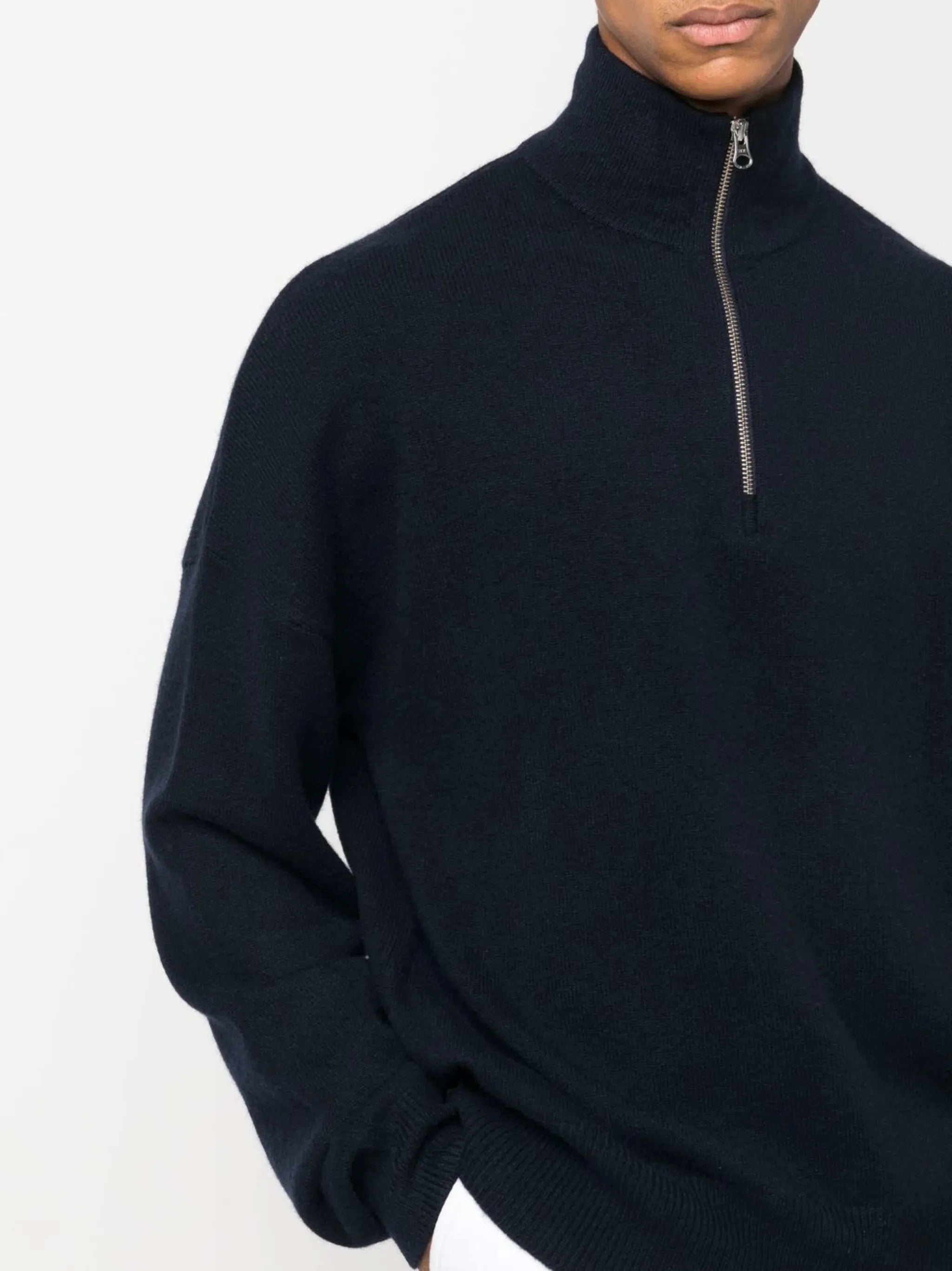 high-neck zipped jumper
