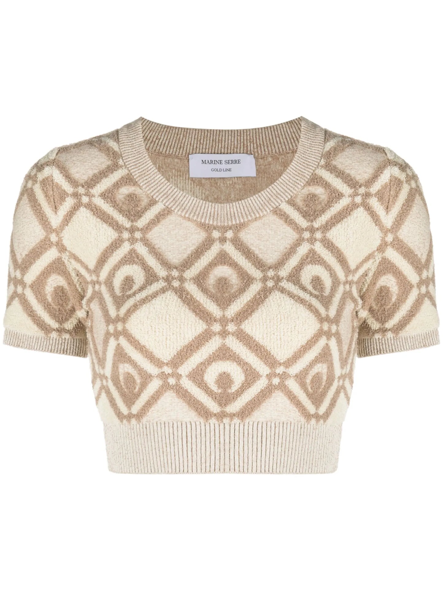 Moon Diamant-jacquard crop top