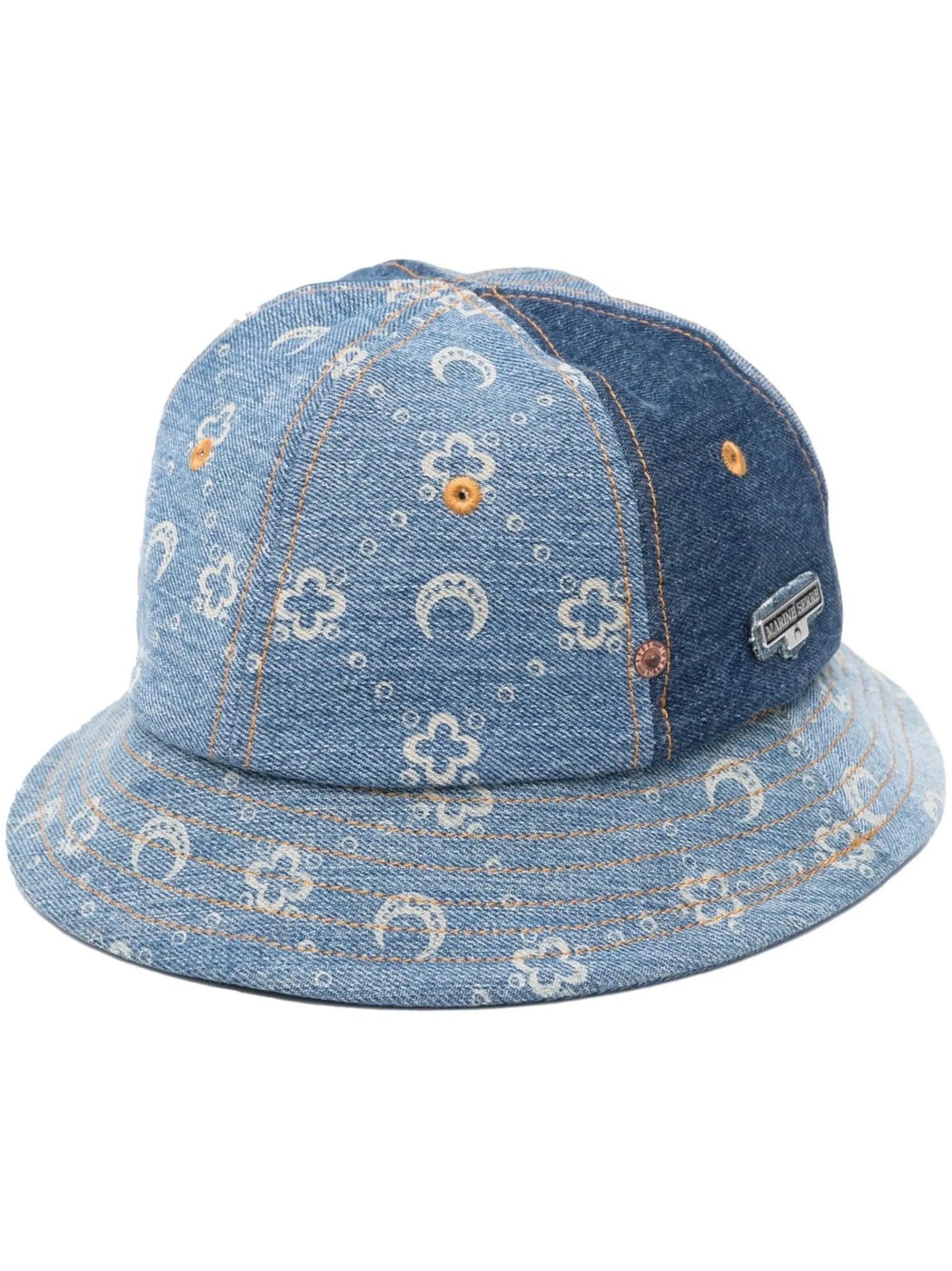 patchwork denim hat