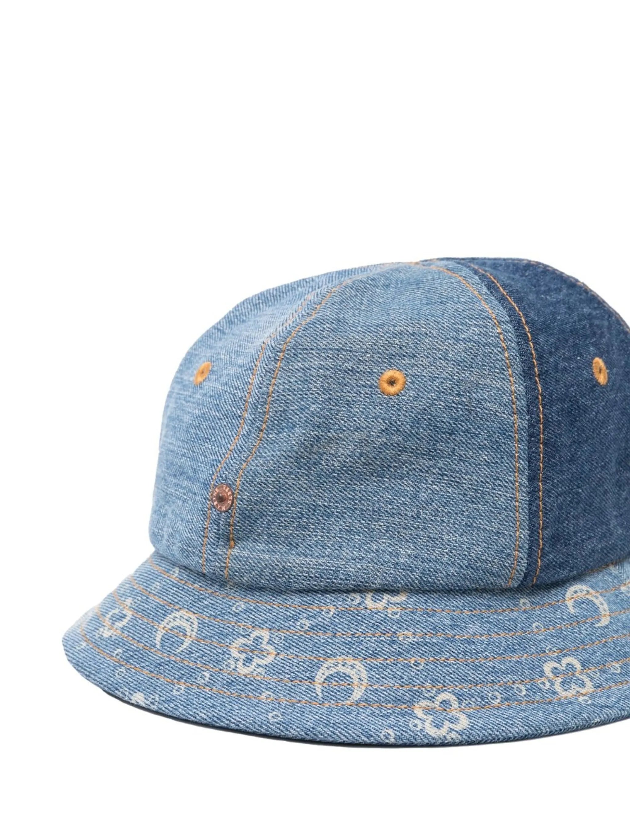 patchwork denim hat