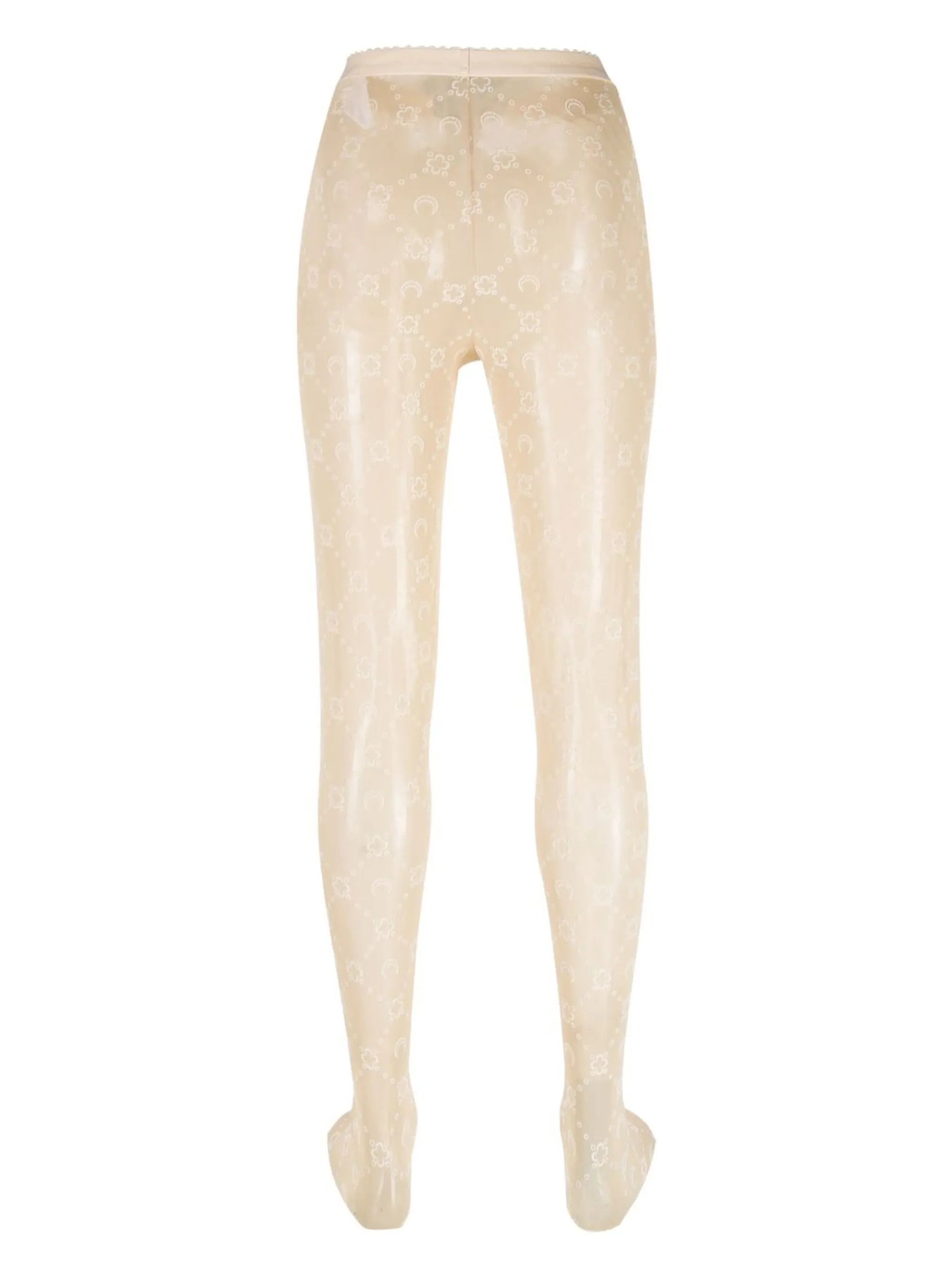 monogram-pattern tights