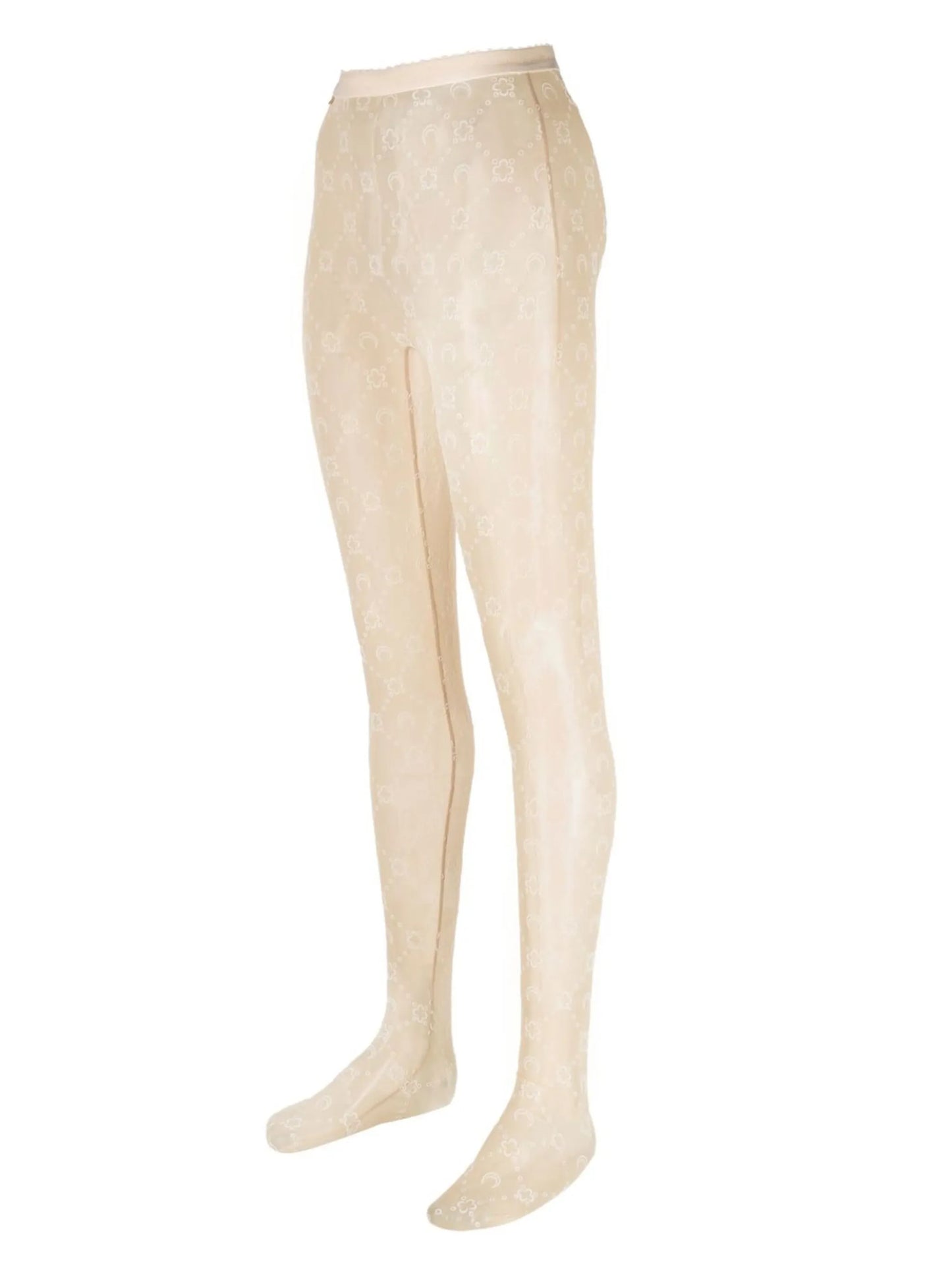 monogram-pattern tights