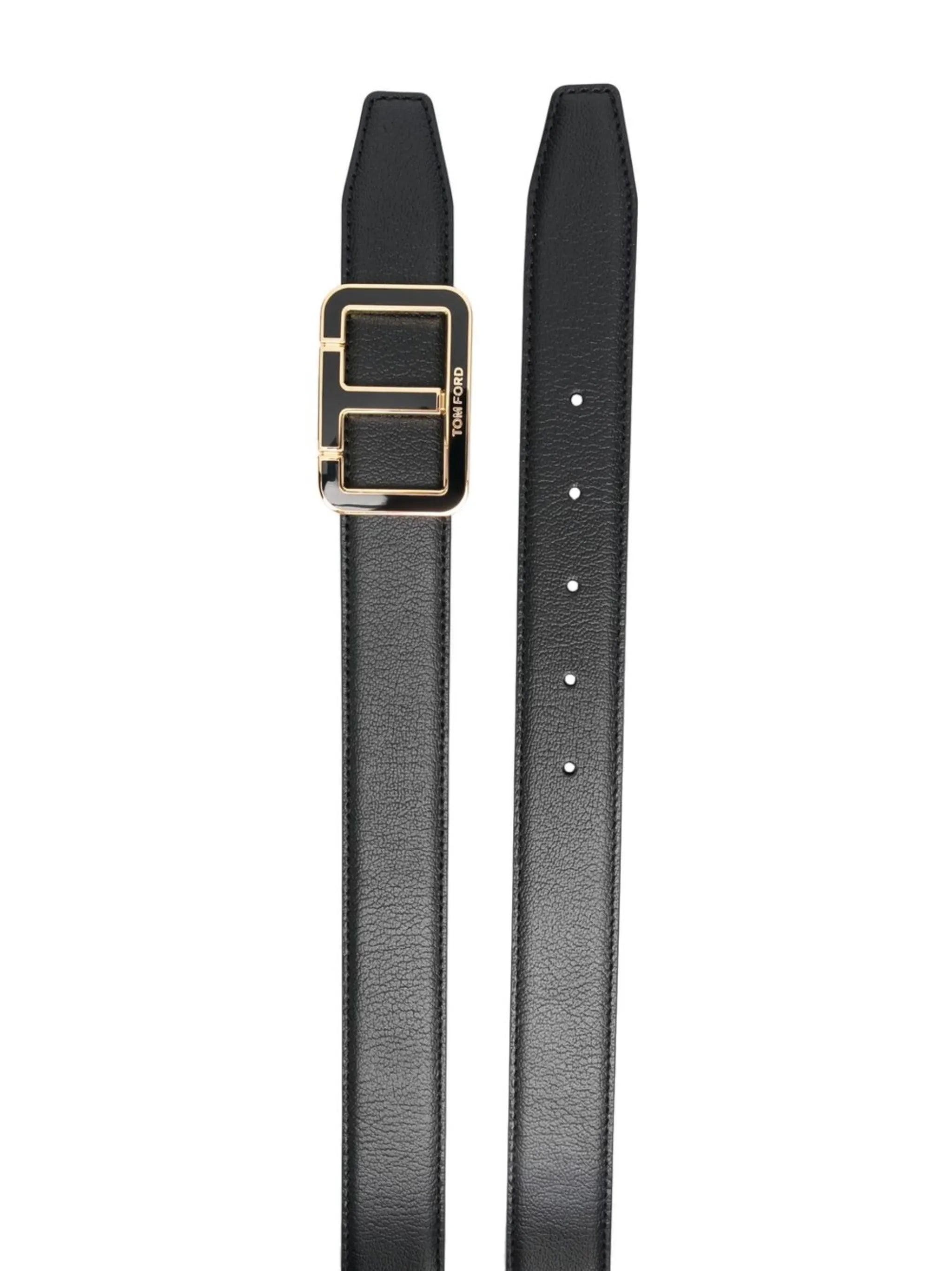 logo-buckle leather belt