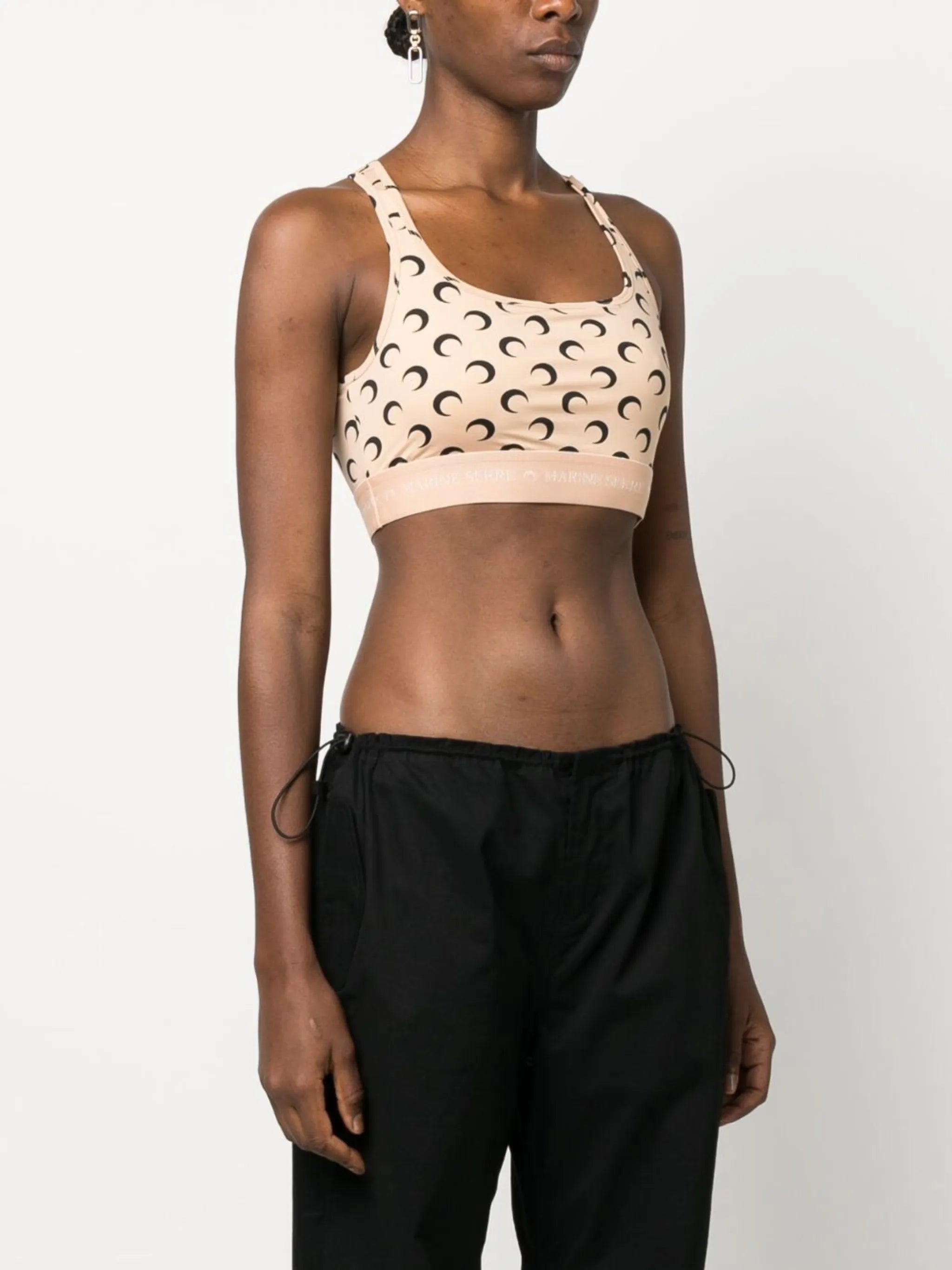Crescent Moon-print crop top
