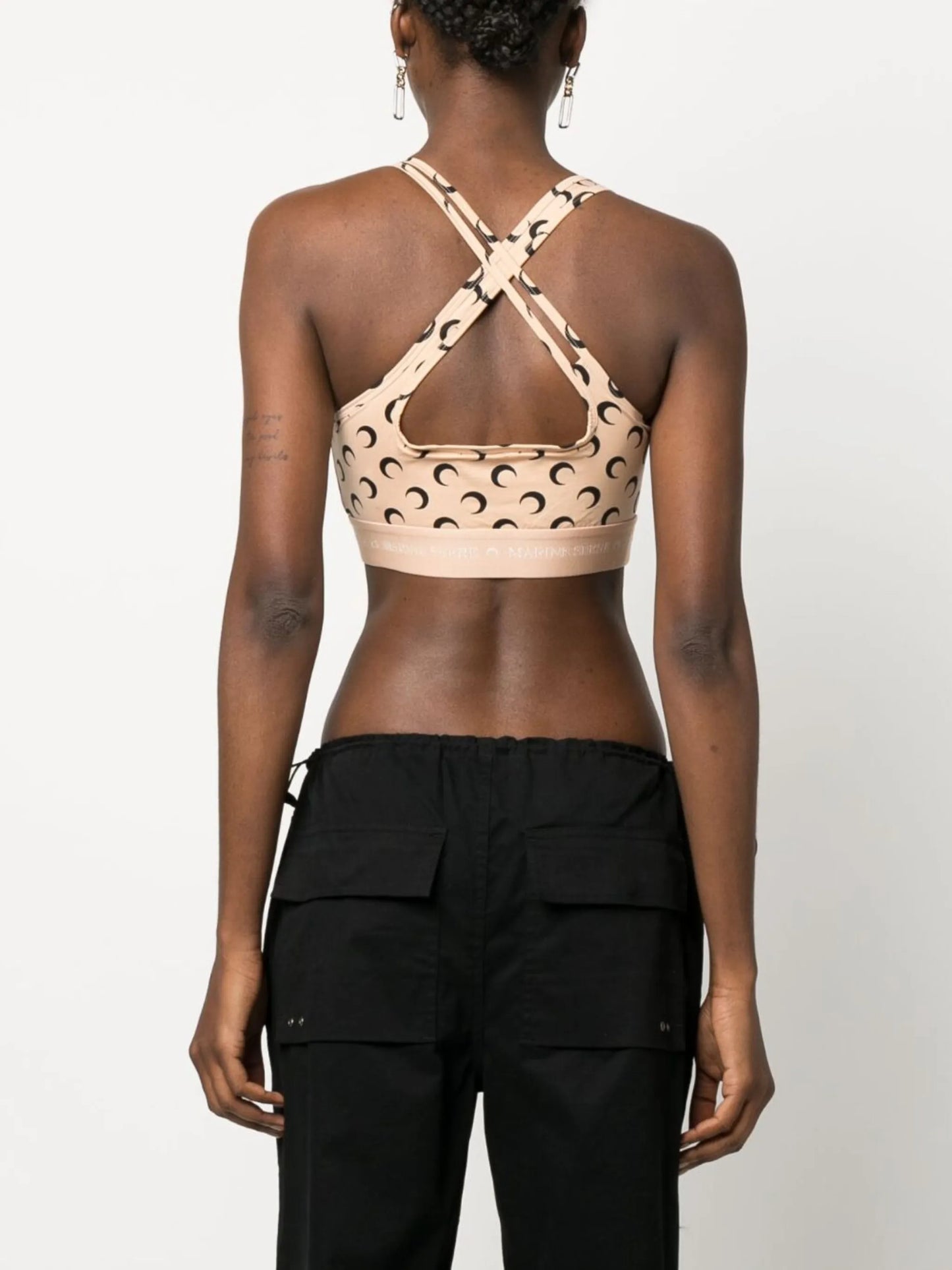 Crescent Moon-print crop top