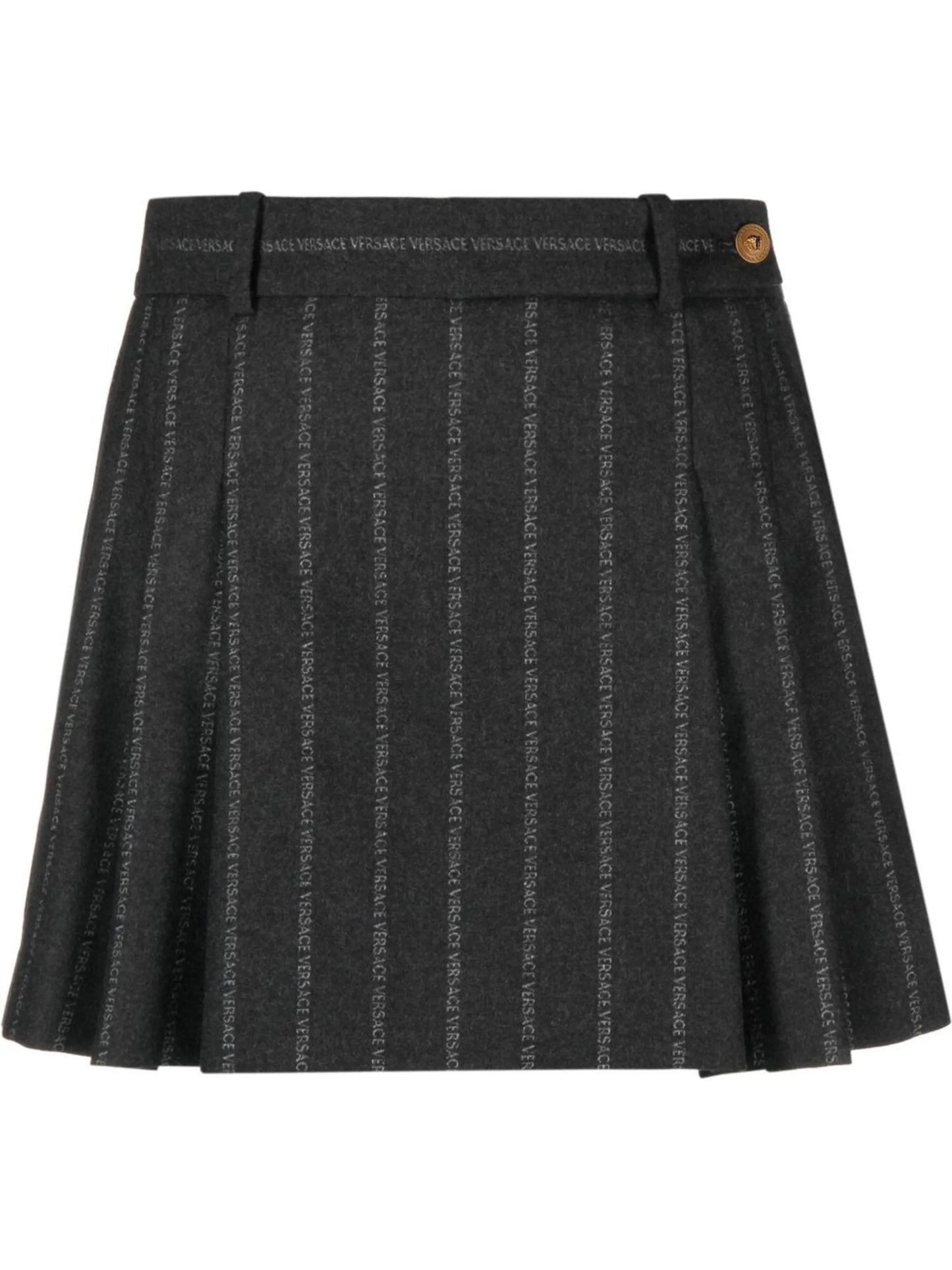 logo-print pleated skirt