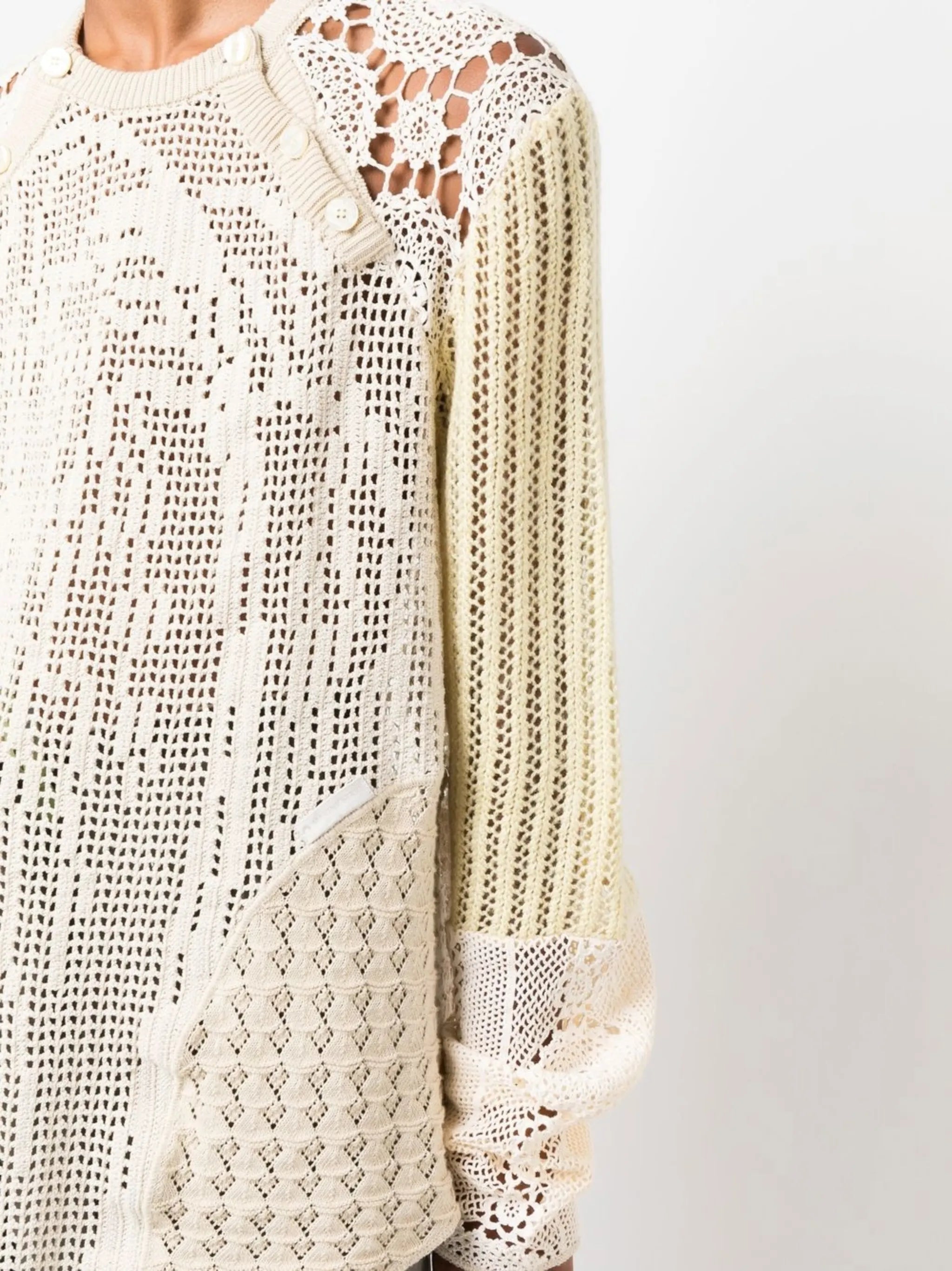 regenerated crochet raglan jumper