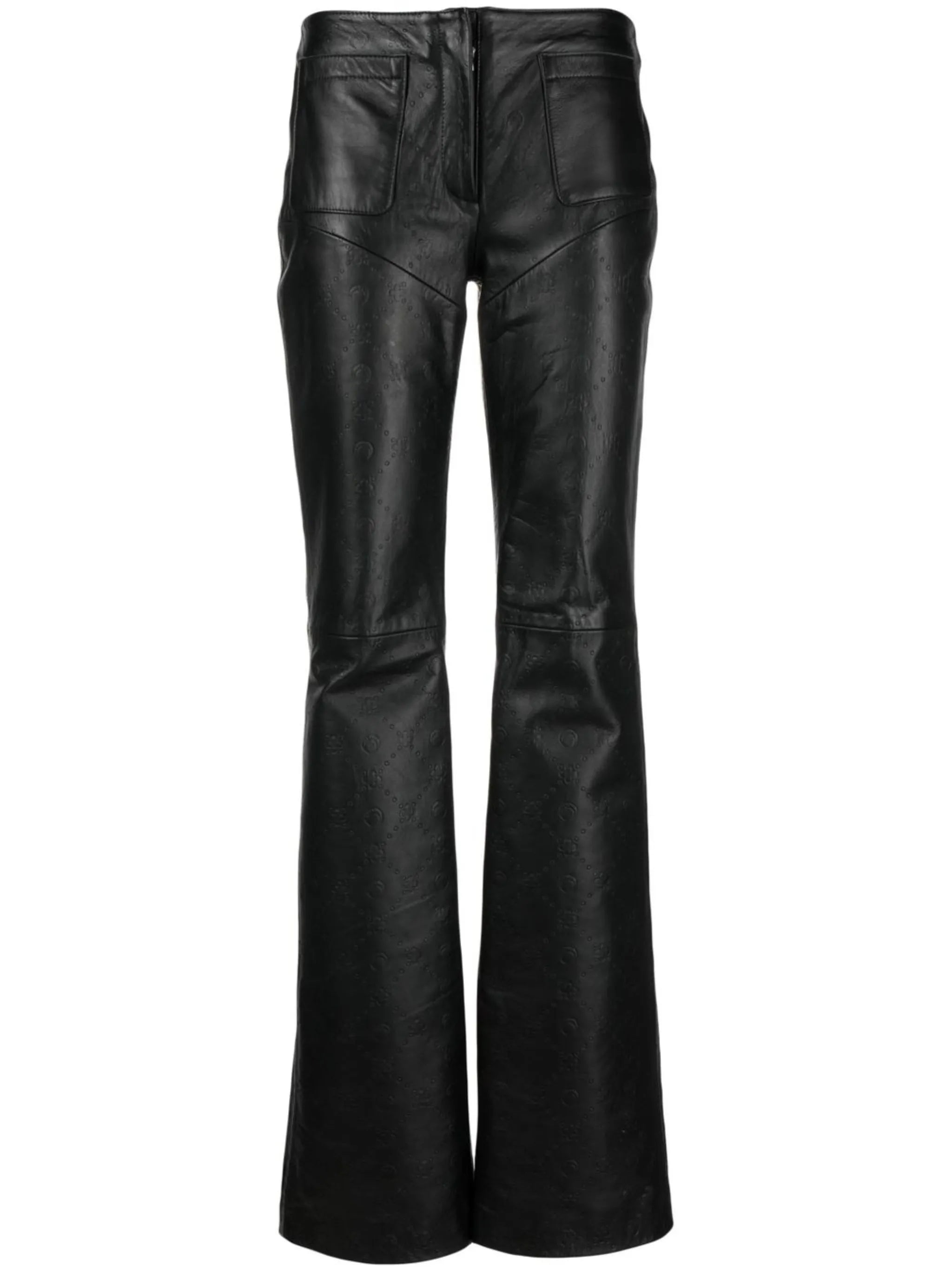 leather wide-leg trousers