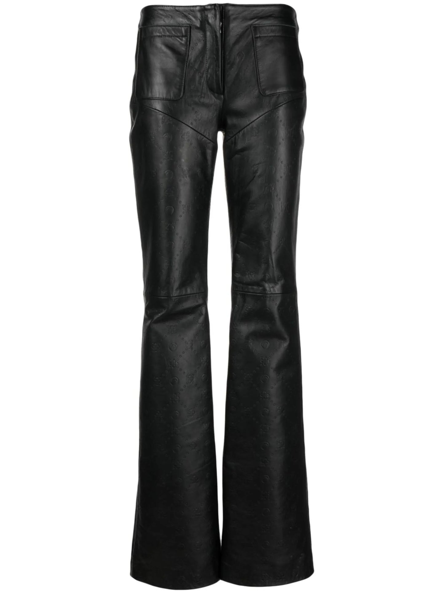 leather wide-leg trousers