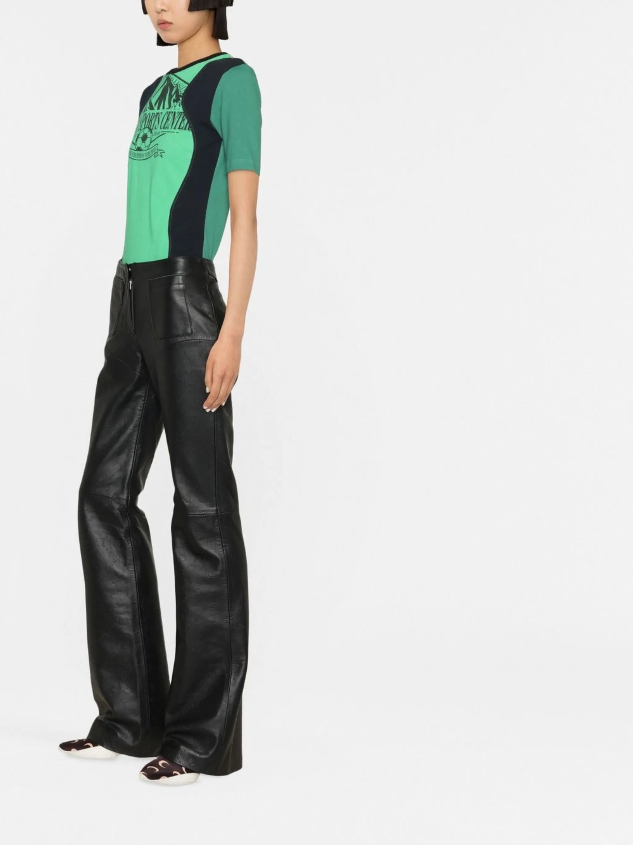 leather wide-leg trousers