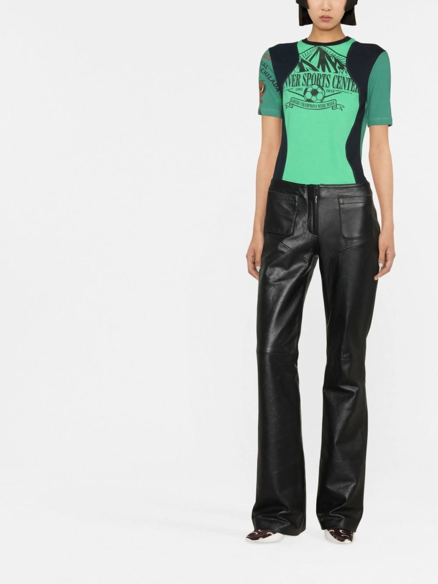 leather wide-leg trousers