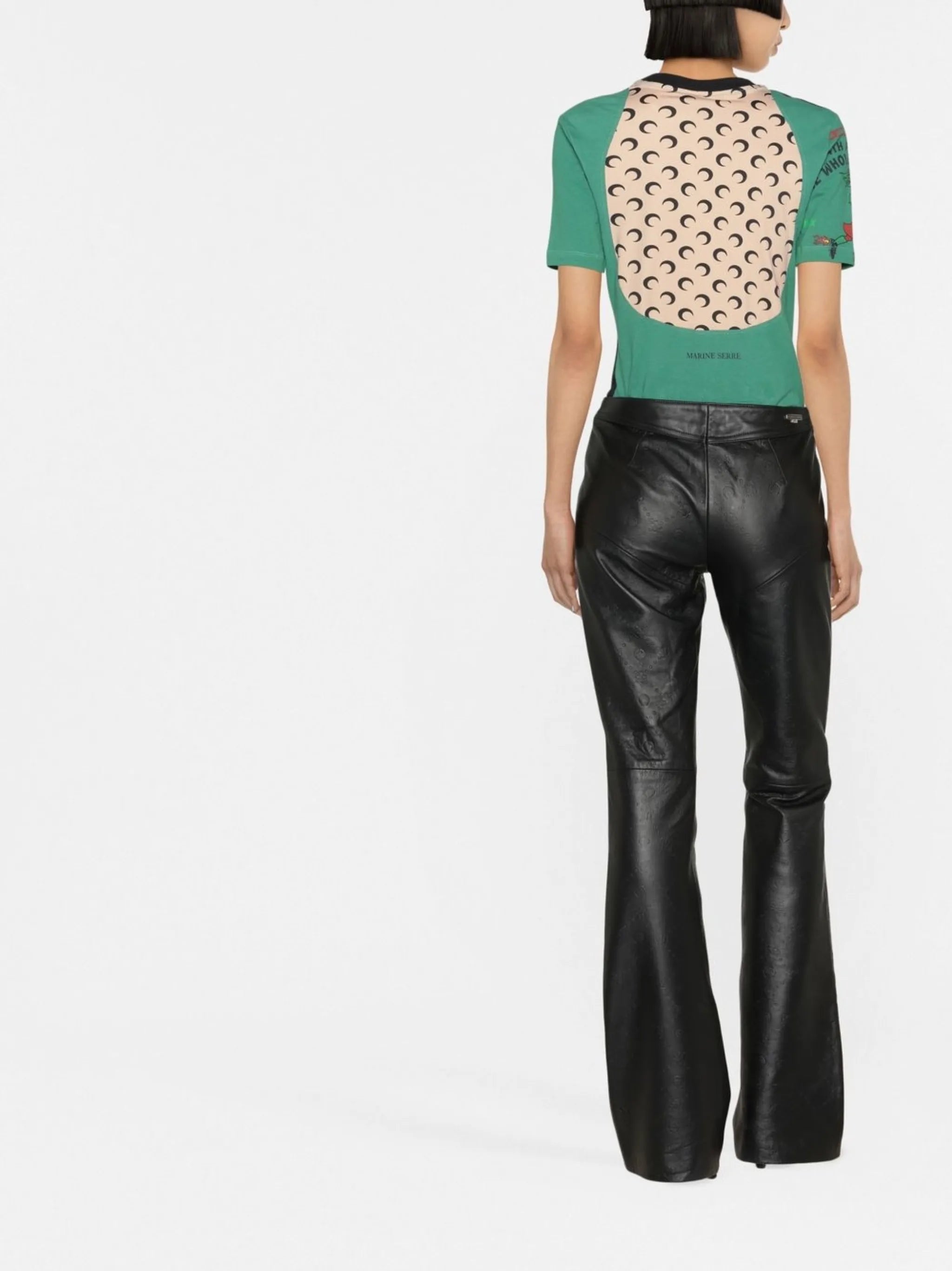 leather wide-leg trousers