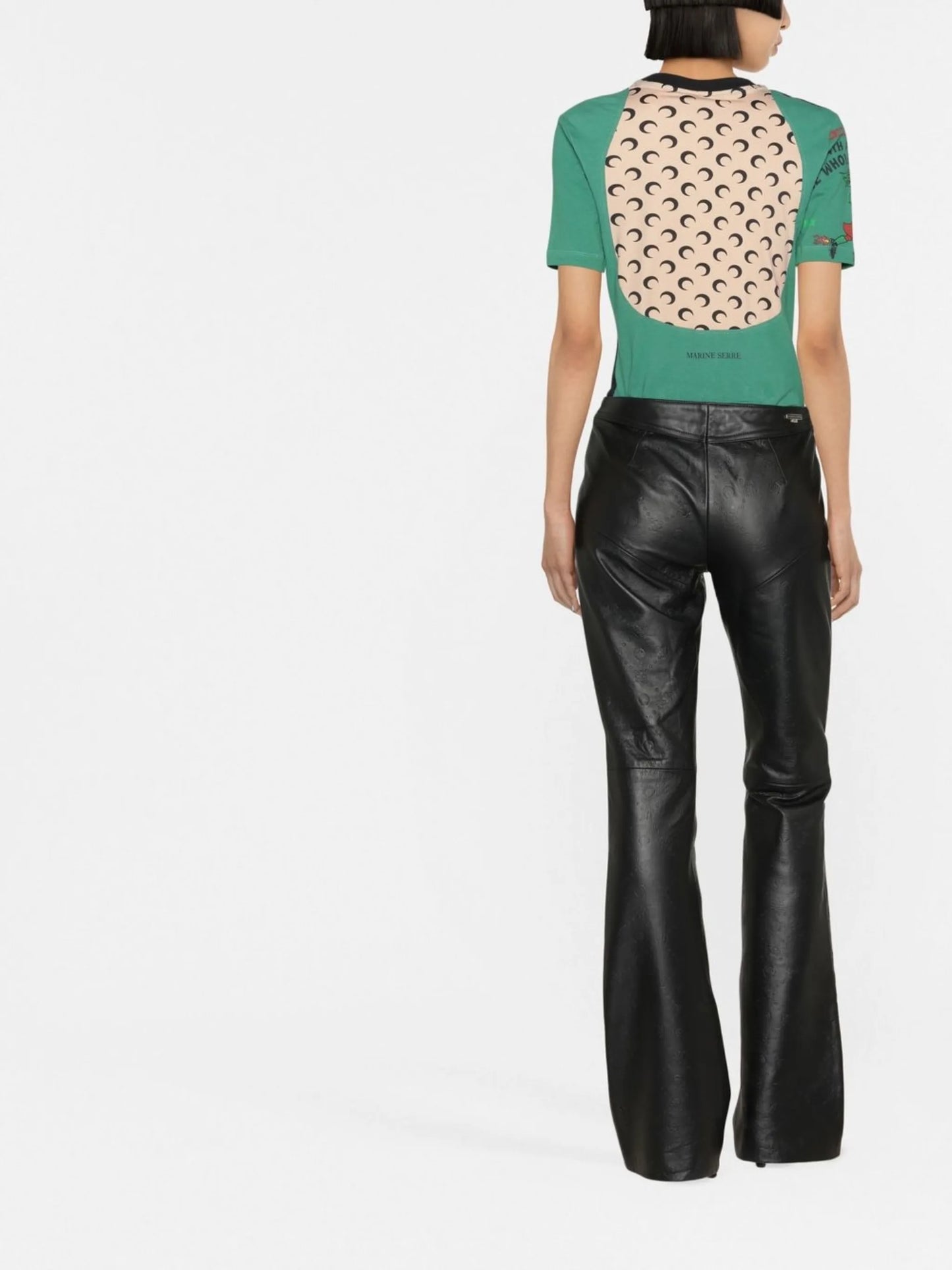 leather wide-leg trousers