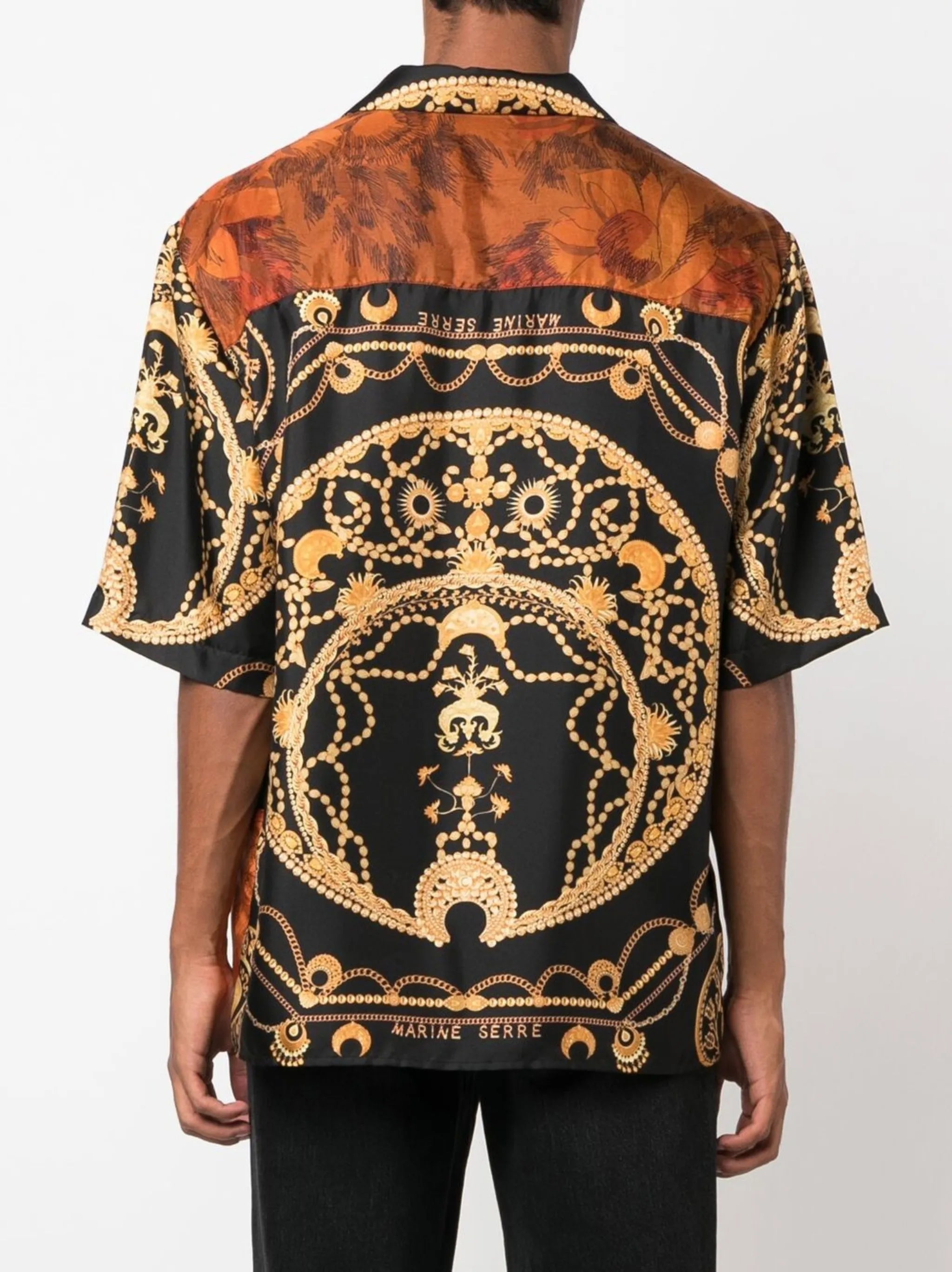 Regenerated jewellery-print silk shirt