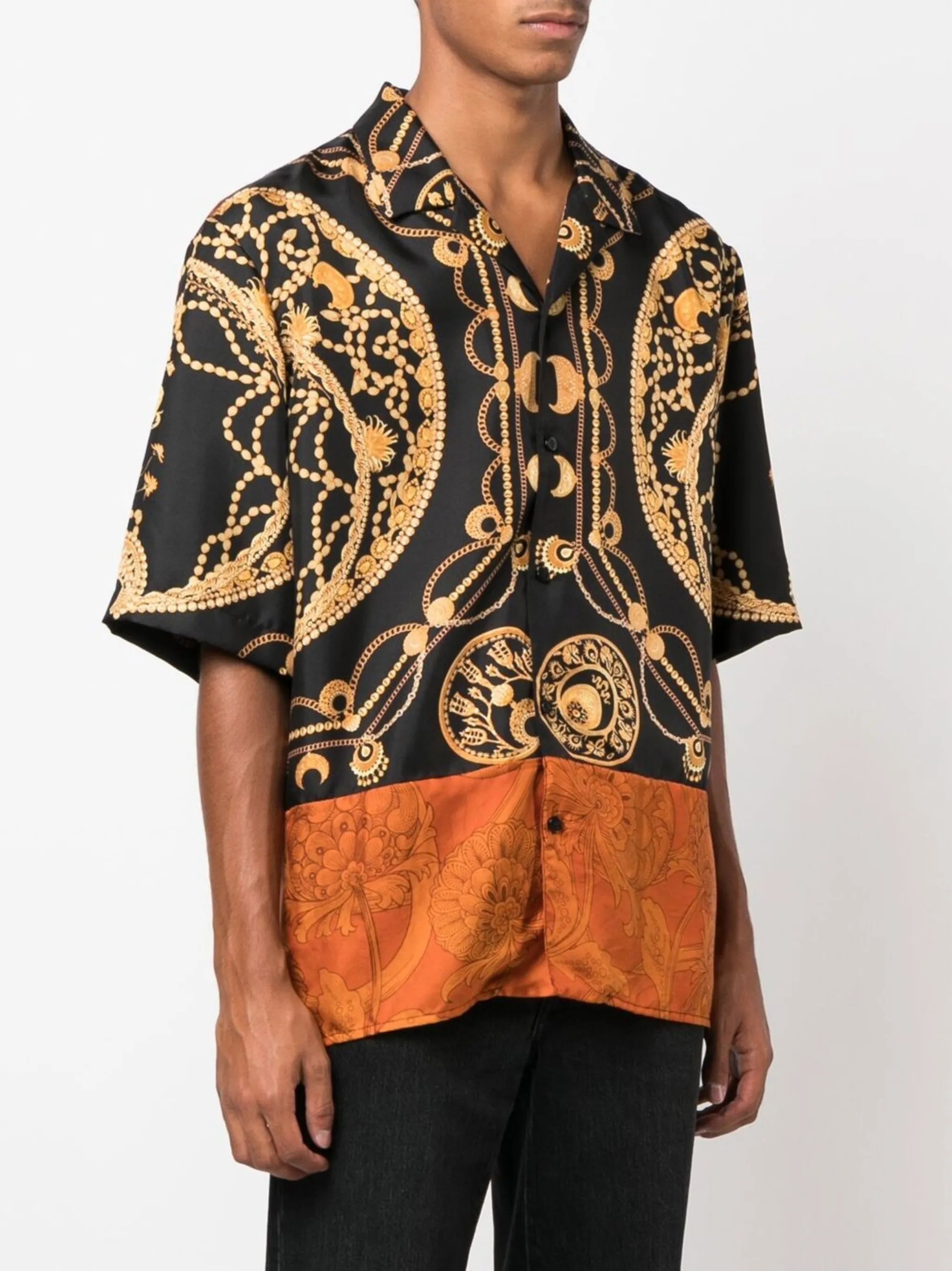 Regenerated jewellery-print silk shirt