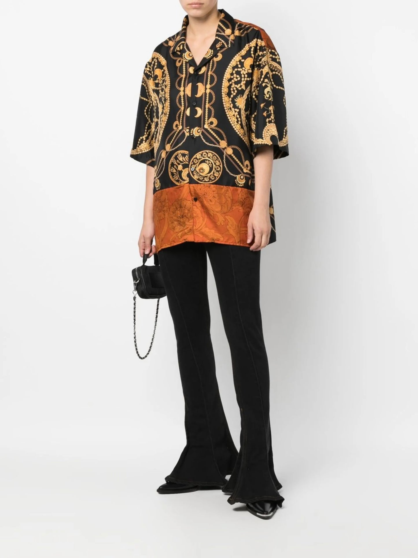 Regenerated jewellery-print silk shirt