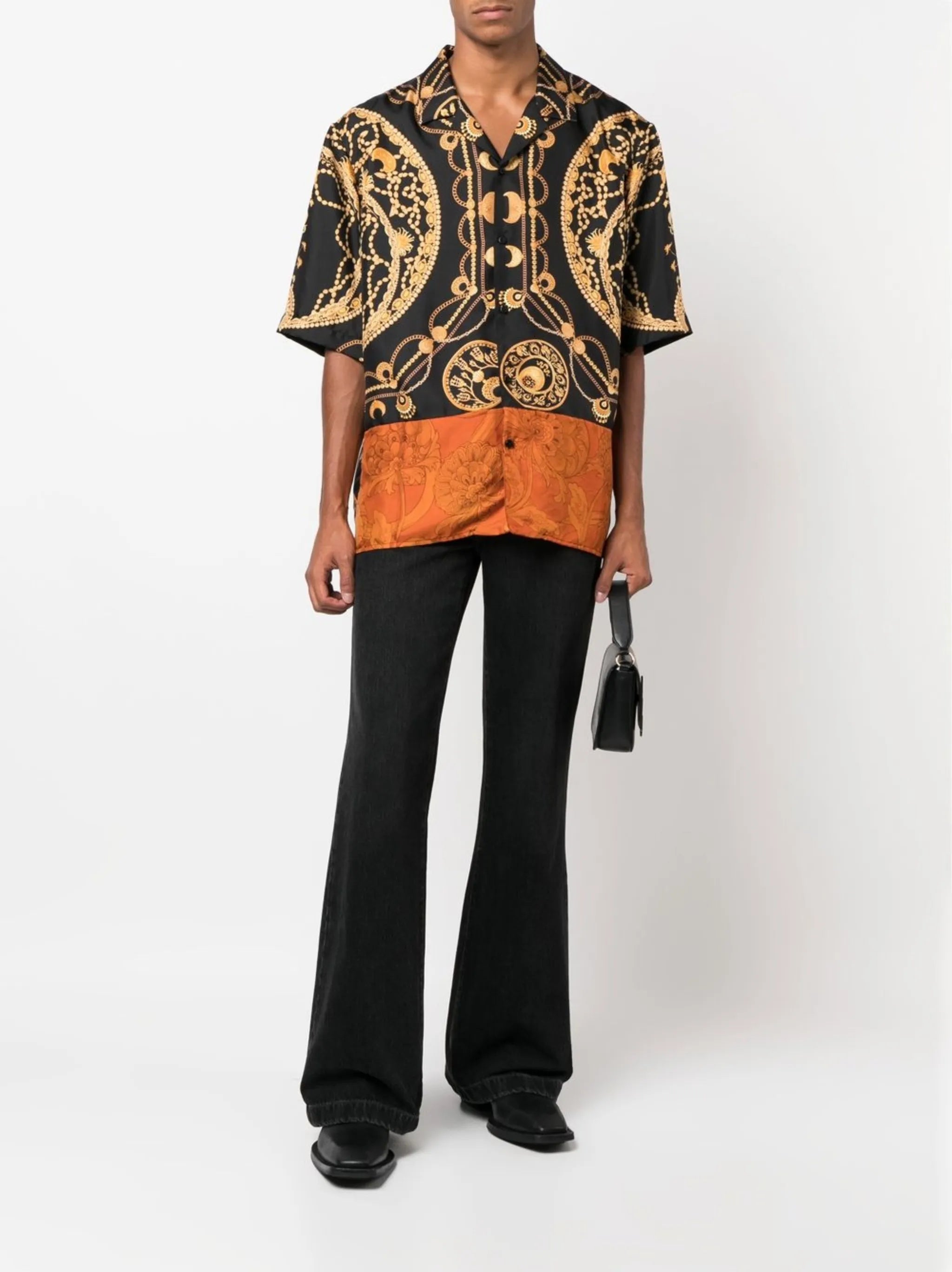 Regenerated jewellery-print silk shirt