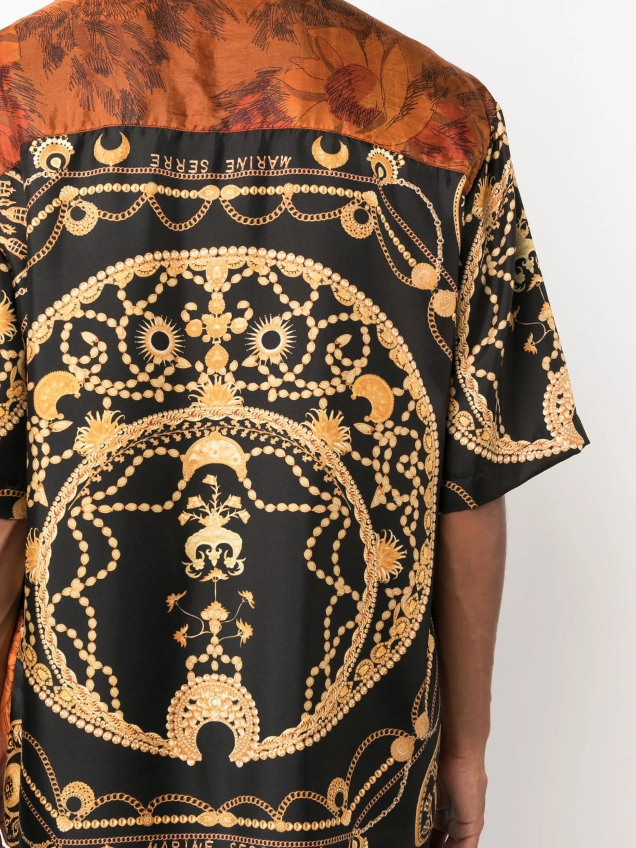 Regenerated jewellery-print silk shirt