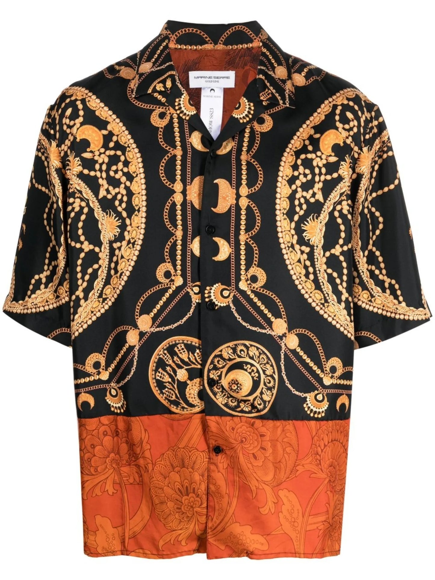 Regenerated jewellery-print silk shirt