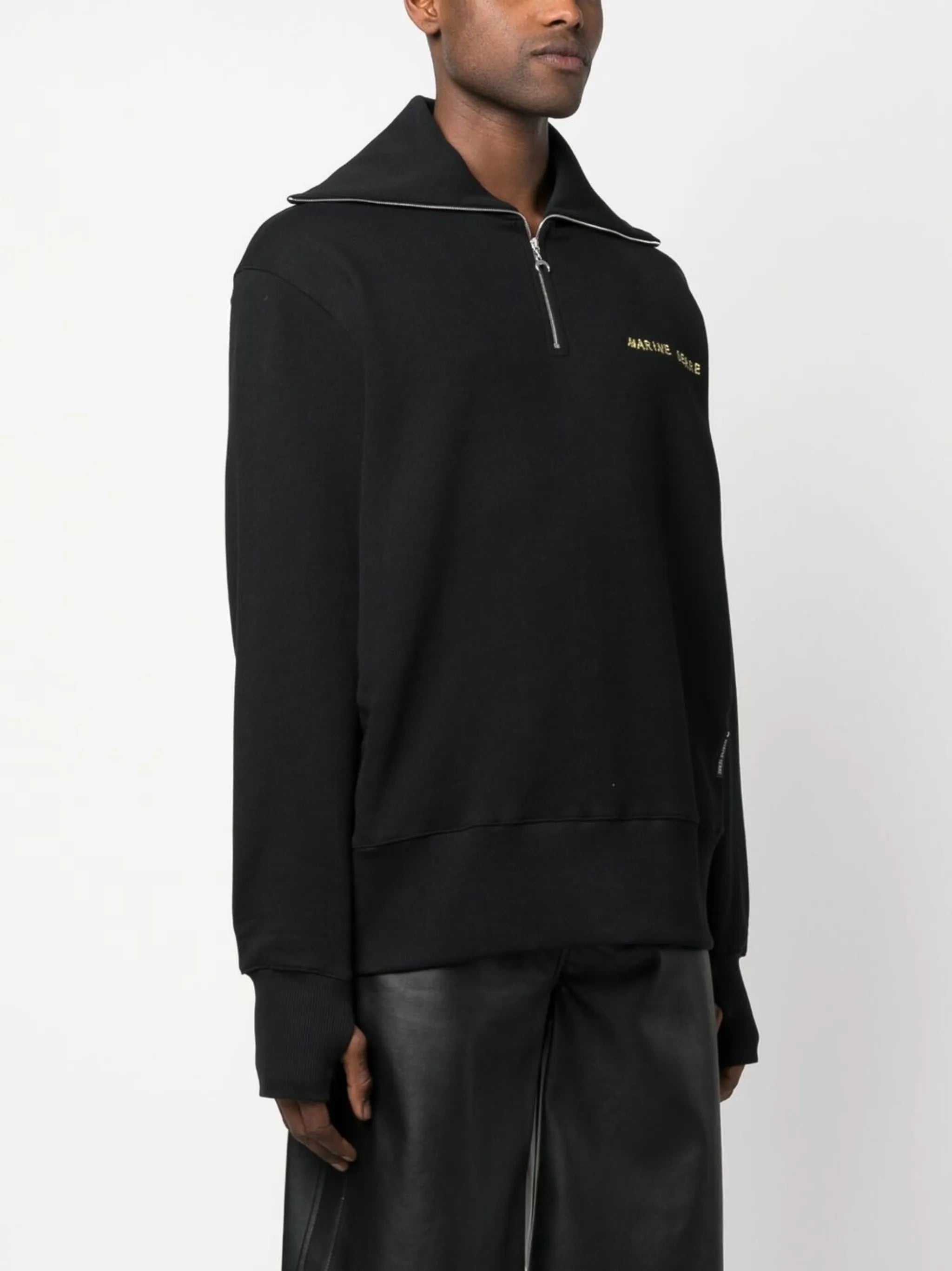logo-embroidered half-zip sweatshirt
