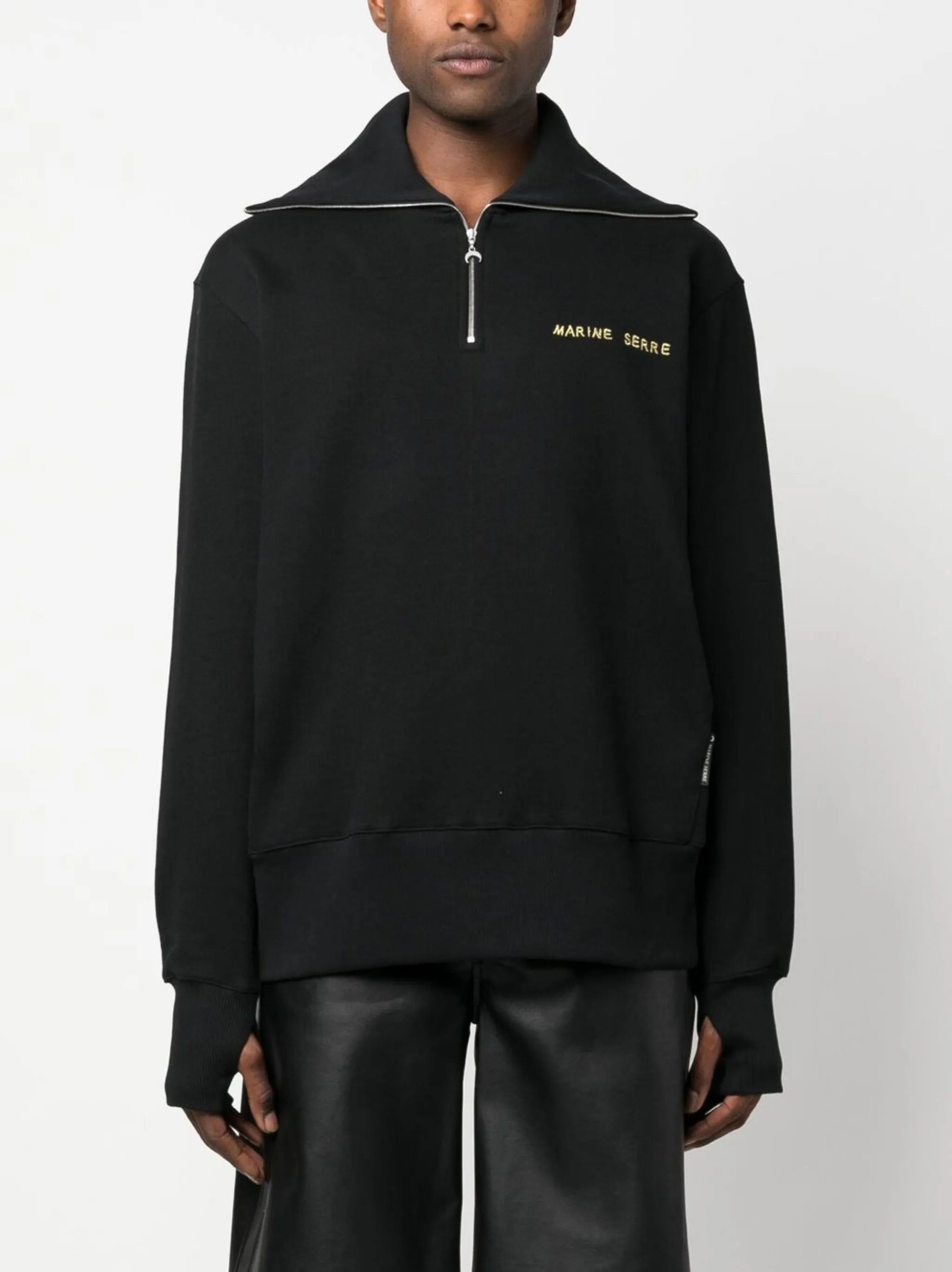 logo-embroidered half-zip sweatshirt