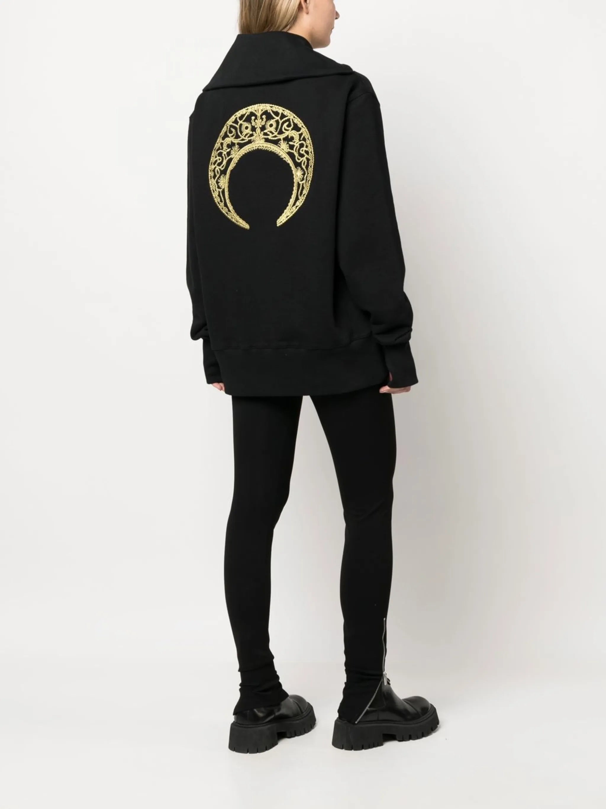 logo-embroidered half-zip sweatshirt