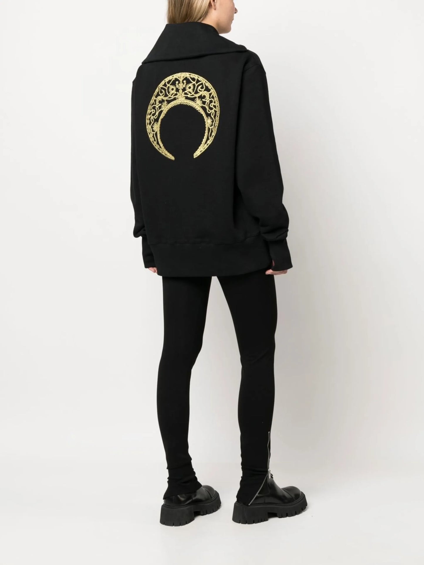 logo-embroidered half-zip sweatshirt