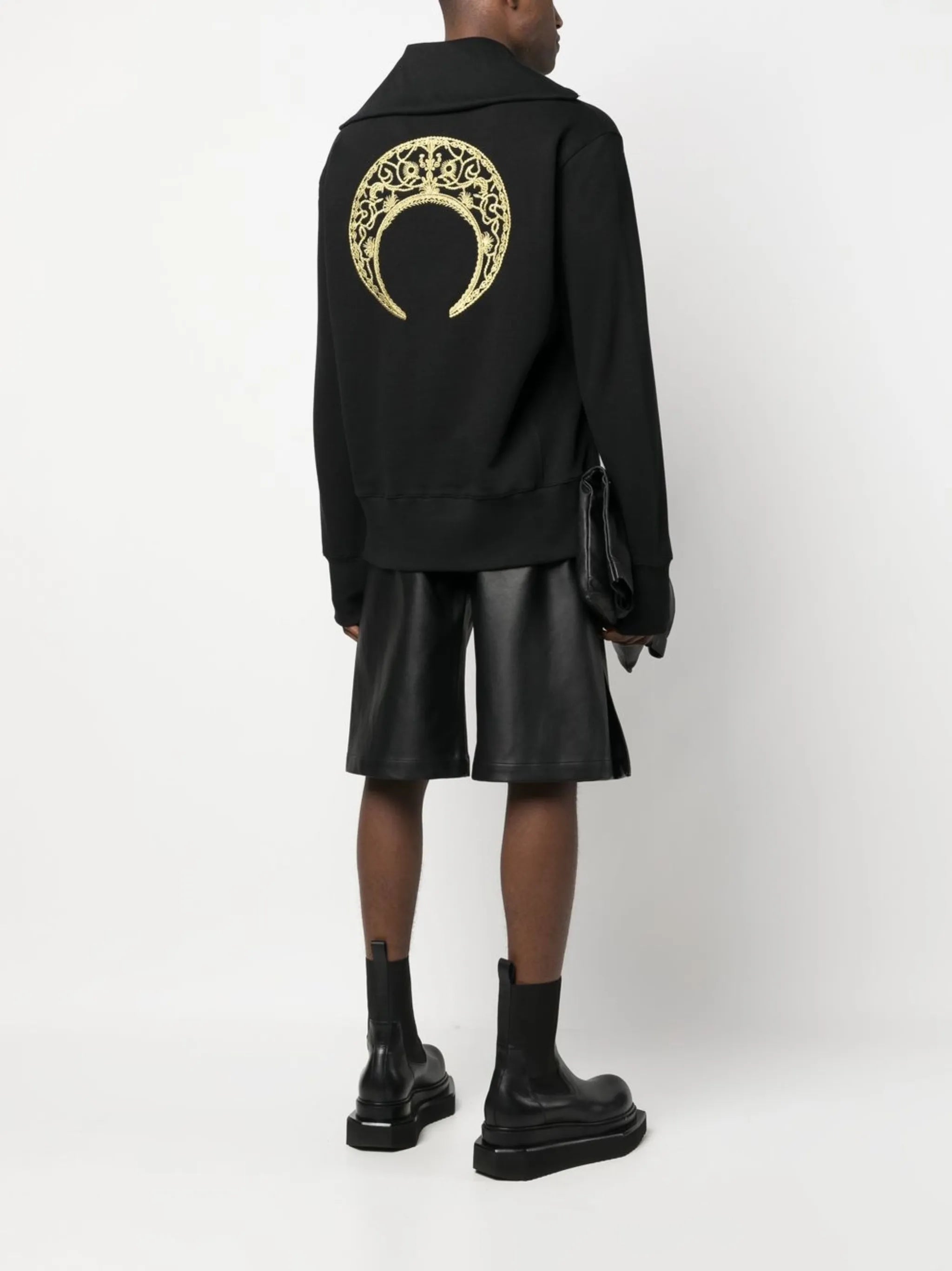logo-embroidered half-zip sweatshirt