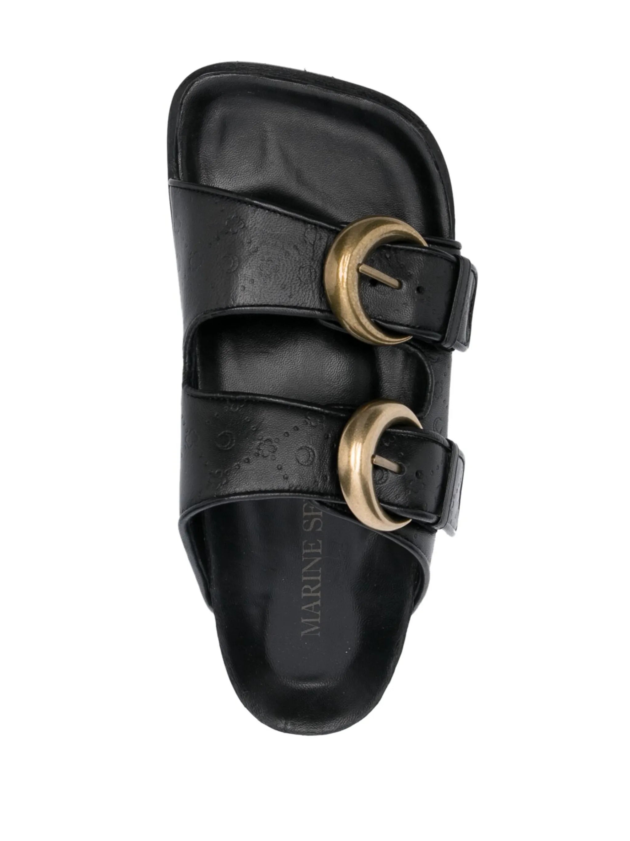 logo-debossed leather sandals